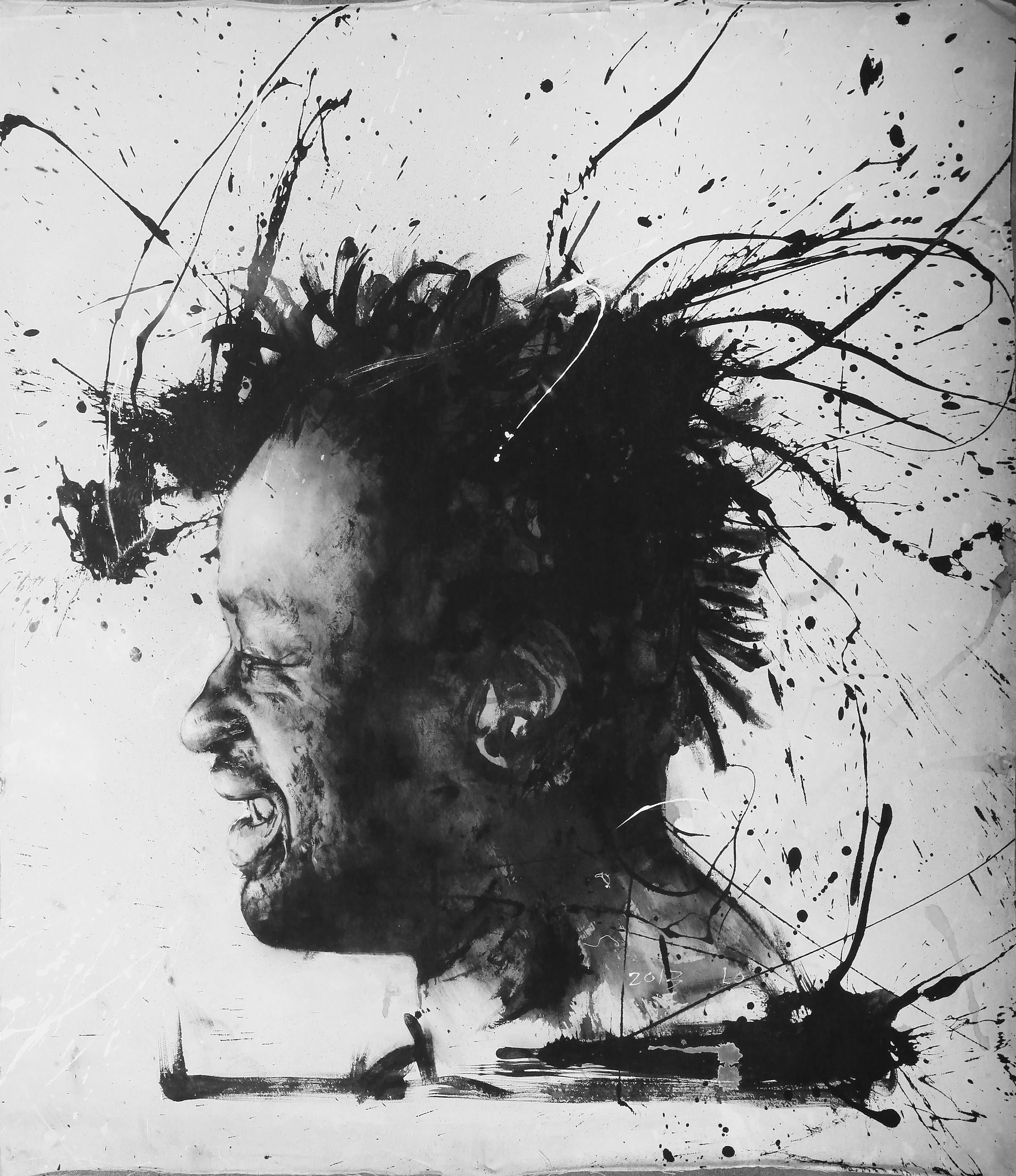 Undercurrent by Lo Chan Peng, Ink & acrylic on canvas, 2013, 93 × 80 cm