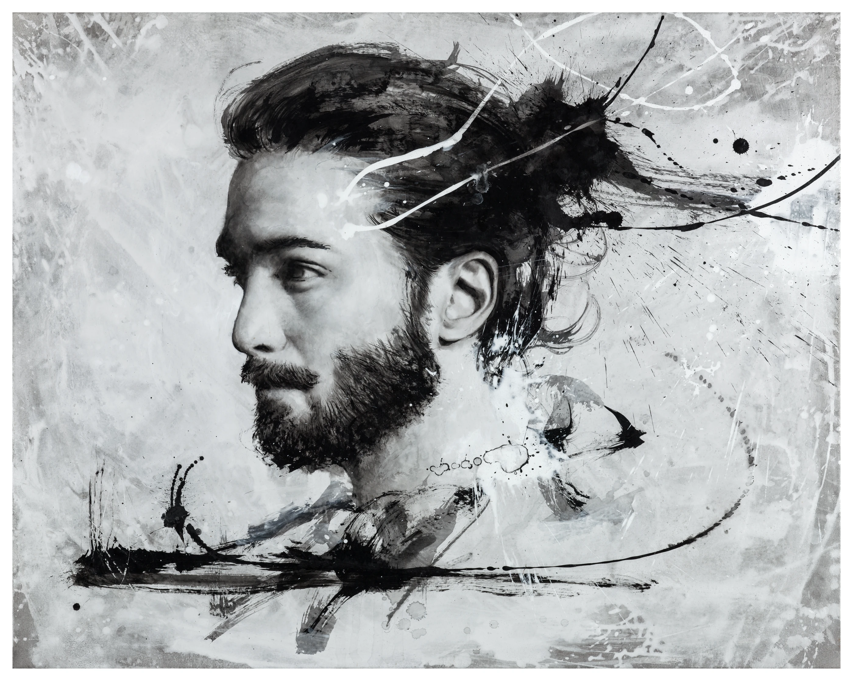 Saint Peter by Lo Chan Peng, Ink & acrylic on calcium carbonate canvas, 2017, 78 × 98 cm