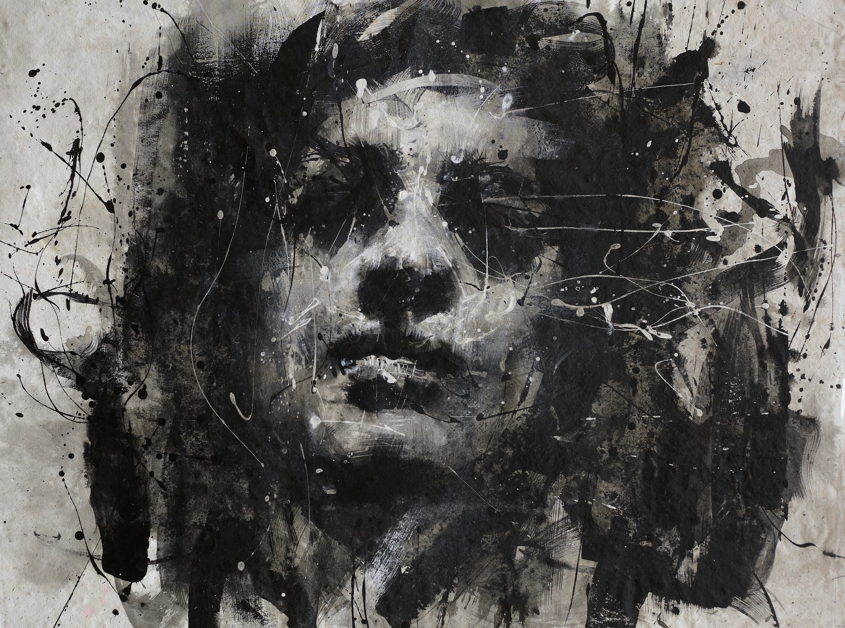 Berlin calling15 by Lo Chan Peng, Ink on canvas, 2011, 97 × 78 cm