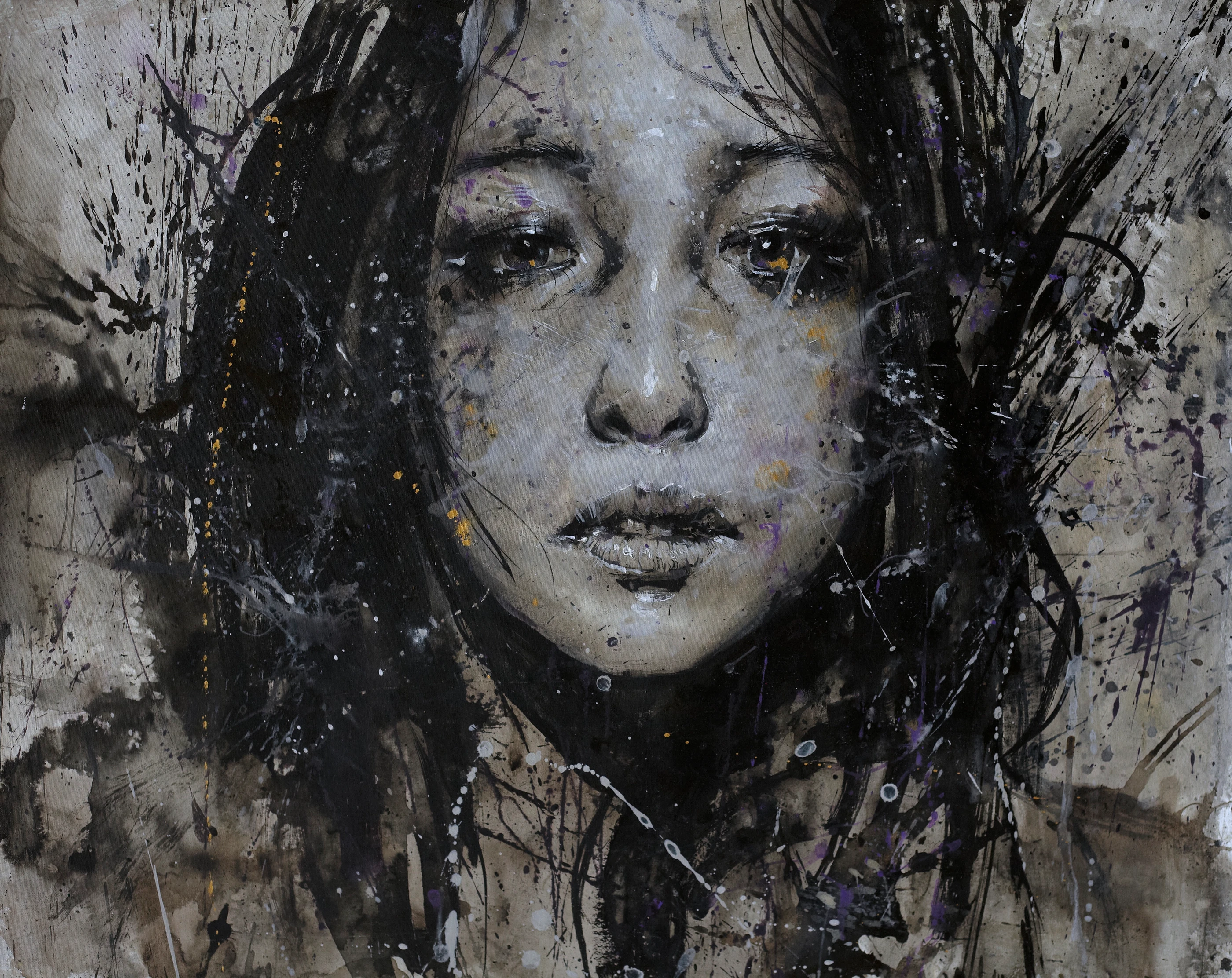 Berlin calling1 by Lo Chan Peng, Ink on canvas, 2011, 101 × 81 cm