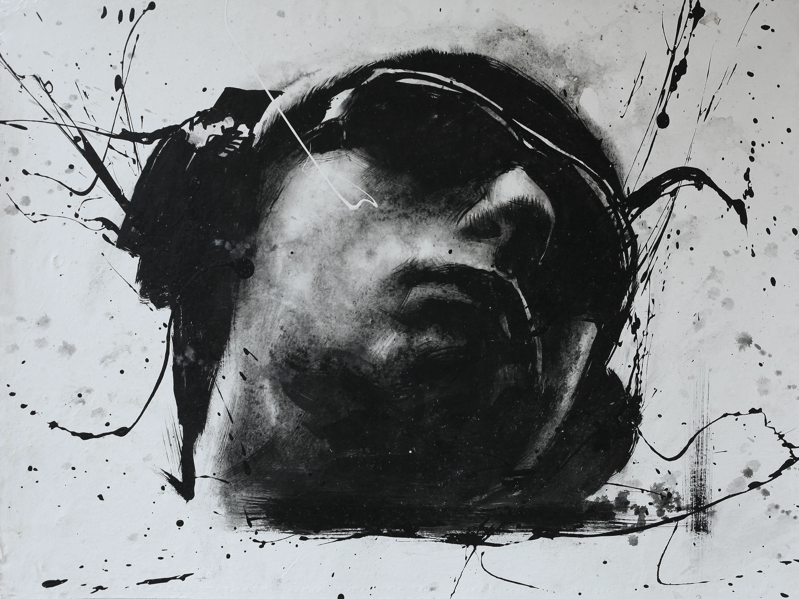 Berlin calling22 by Lo Chan Peng, Ink on canvas, 2011, 97 × 78 cm