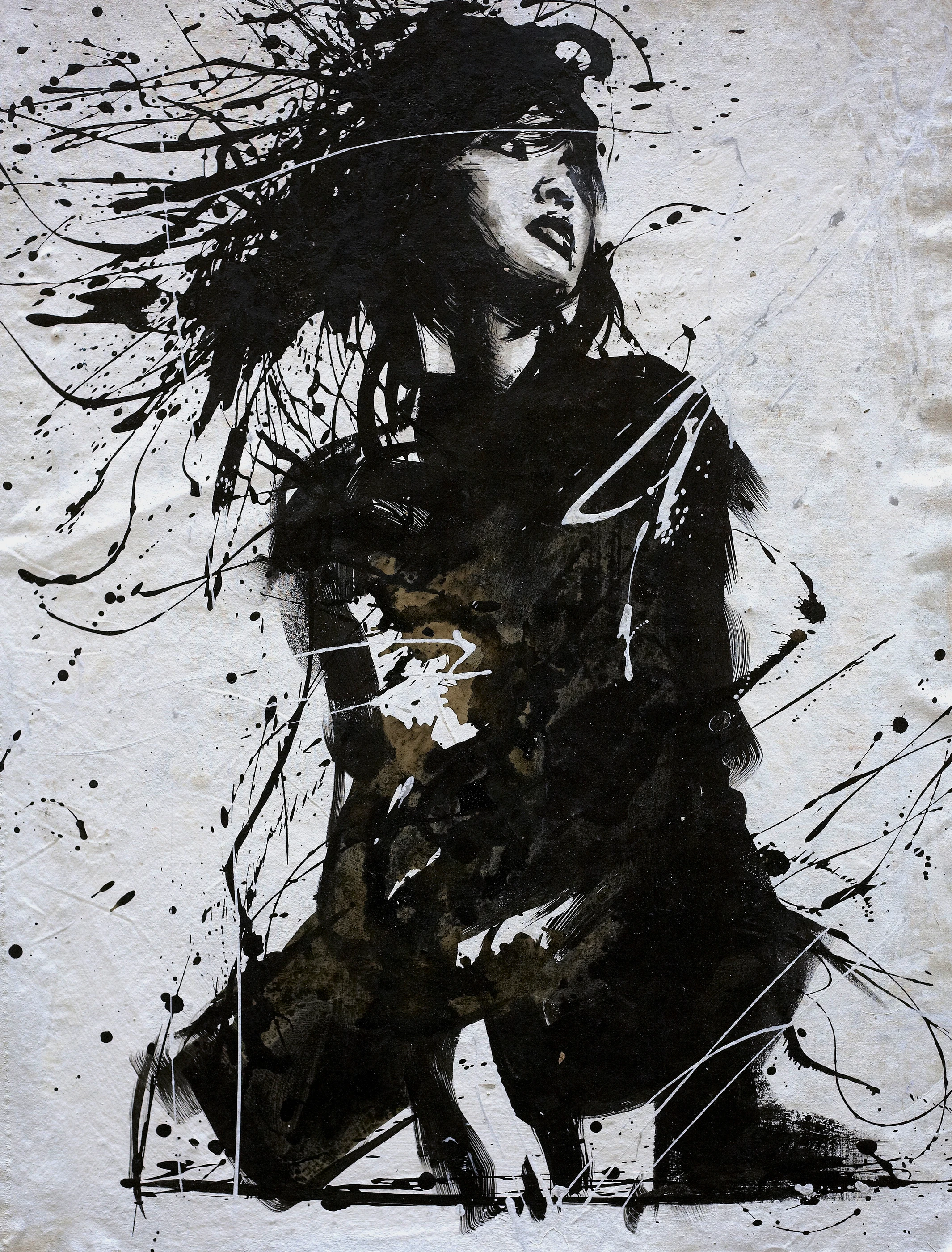 Berlin calling23 by Lo Chan Peng, Ink on canvas, 2011, 97 × 78 cm