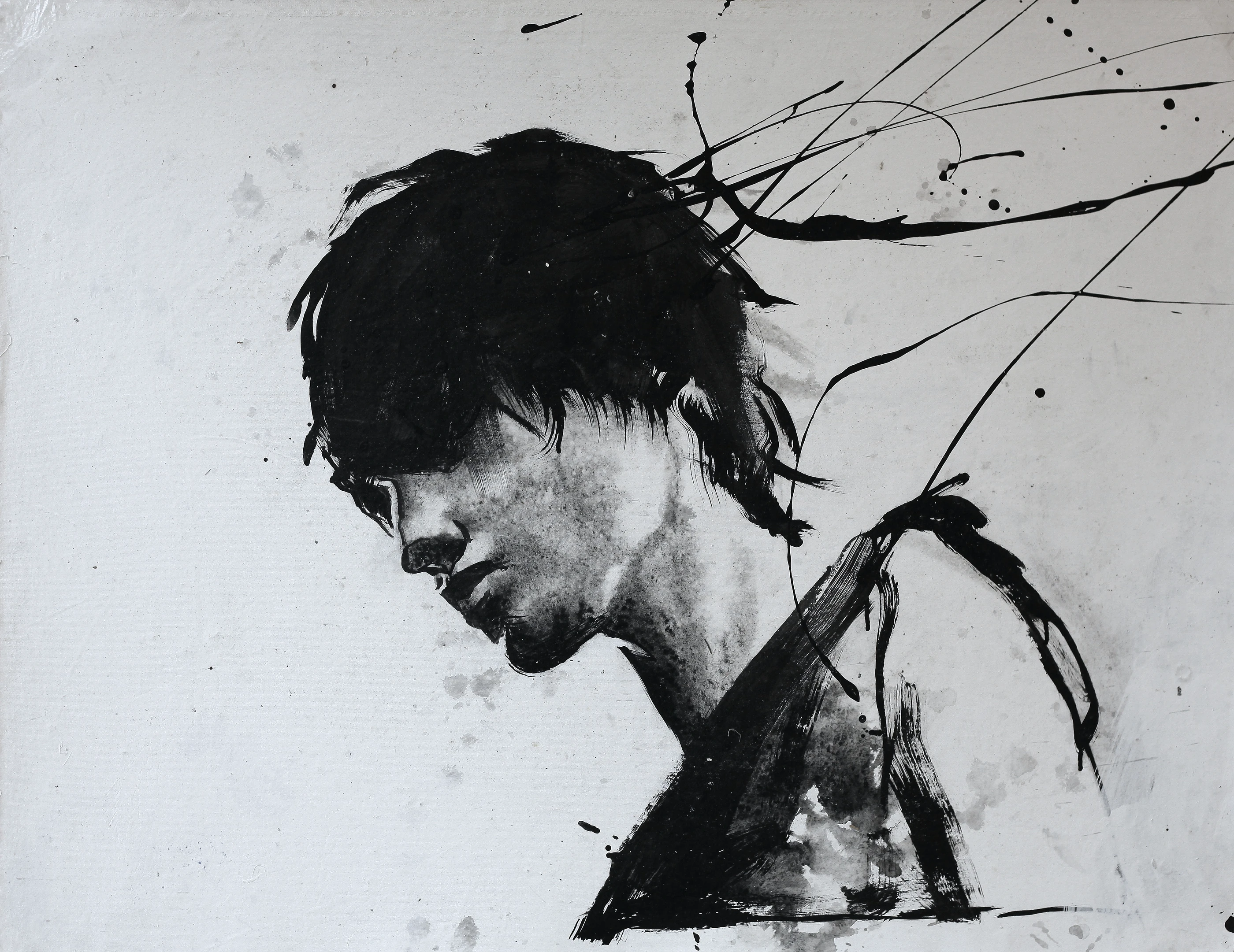 Berlin calling24 by Lo Chan Peng, Ink on canvas, 2011, 97 × 78 cm