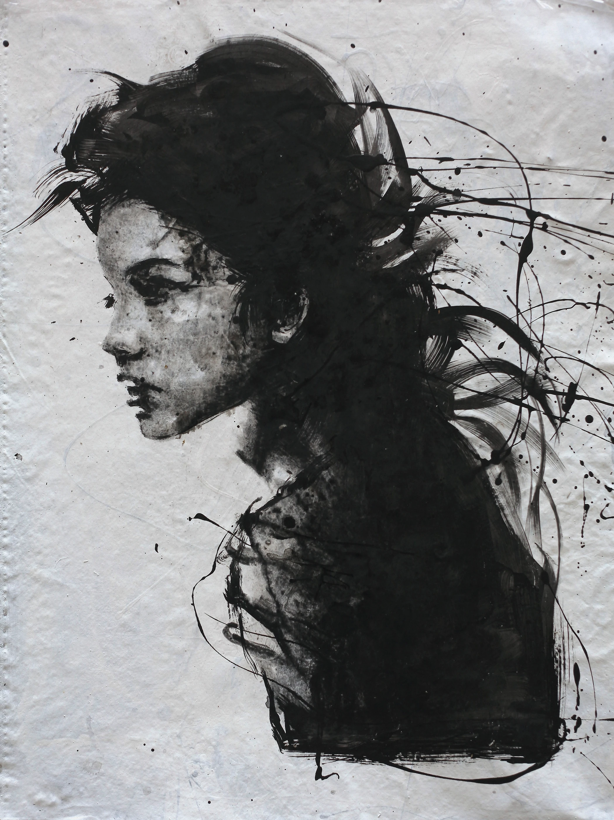 Berlin calling28 by Lo Chan Peng, Ink on canvas, 2011, 97 × 78 cm