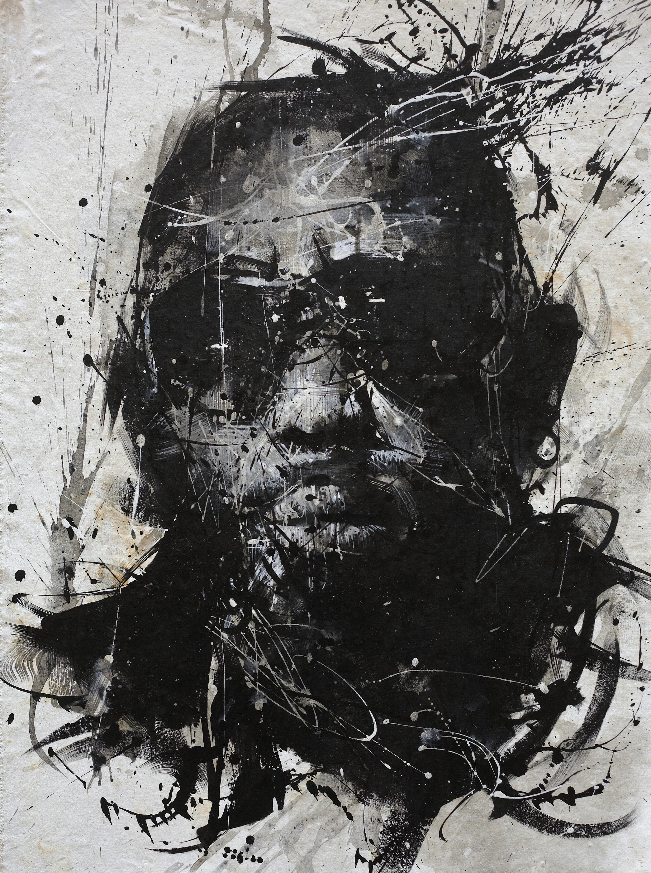 Berlin calling4 by Lo Chan Peng, Ink on canvas, 2011, 97 × 78 cm