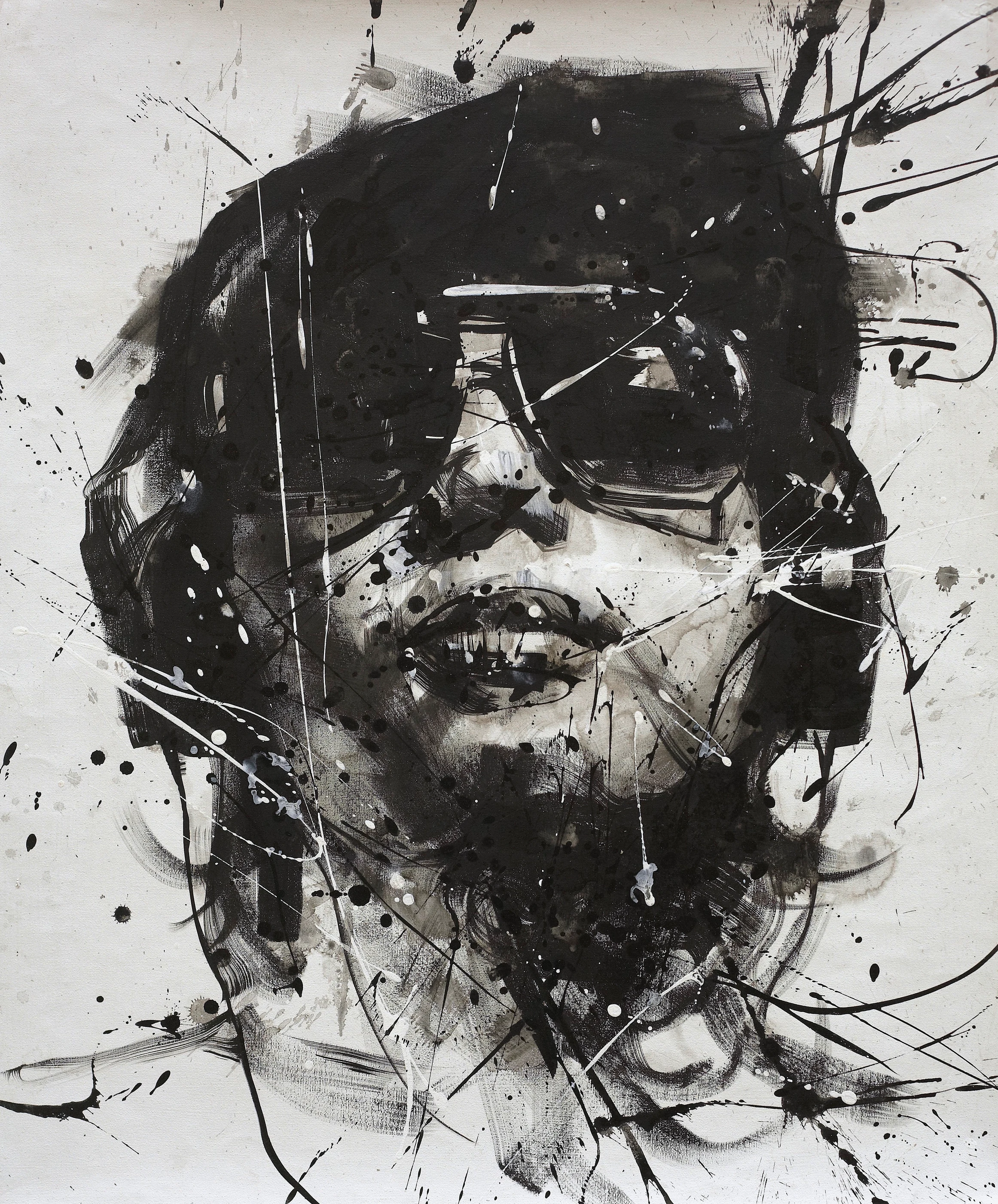 Berlin calling7 by Lo Chan Peng, Ink on canvas, 2011, 101 × 81 cm
