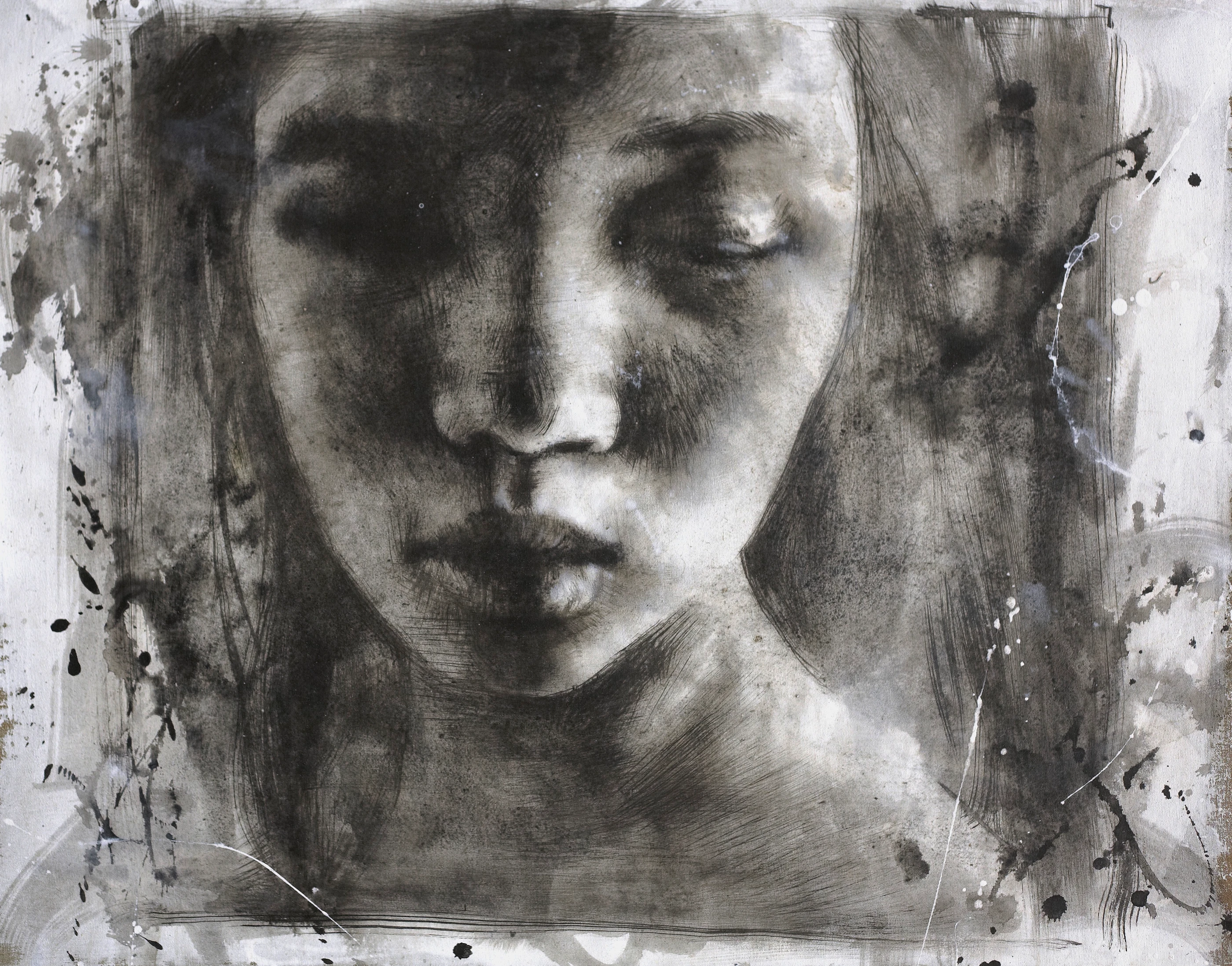 Berlin calling8 by Lo Chan Peng, Ink on canvas, 2011, 101 × 81 cm