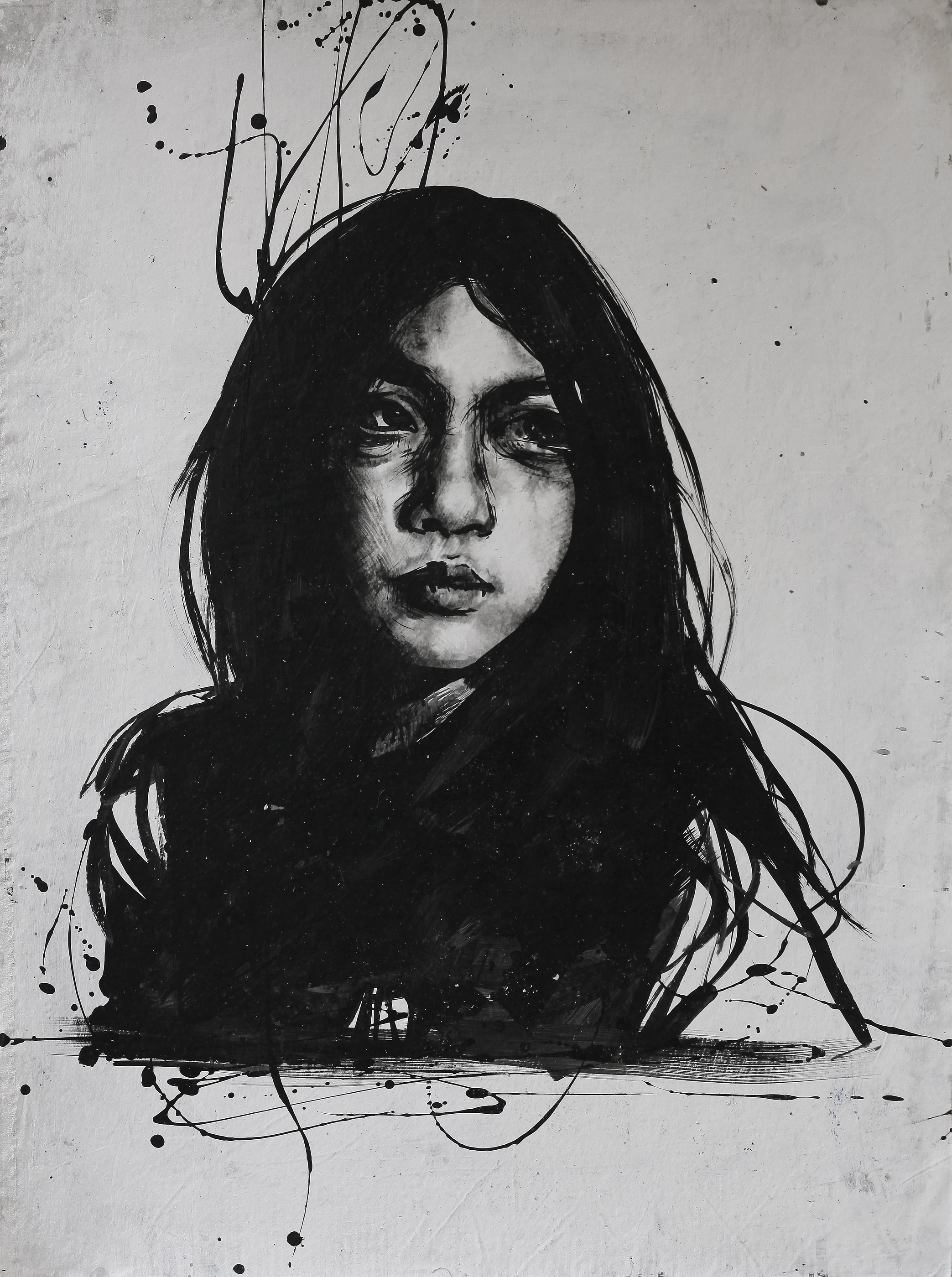 Berlin calling9 by Lo Chan Peng, Ink on canvas, 2011, 97 × 78 cm