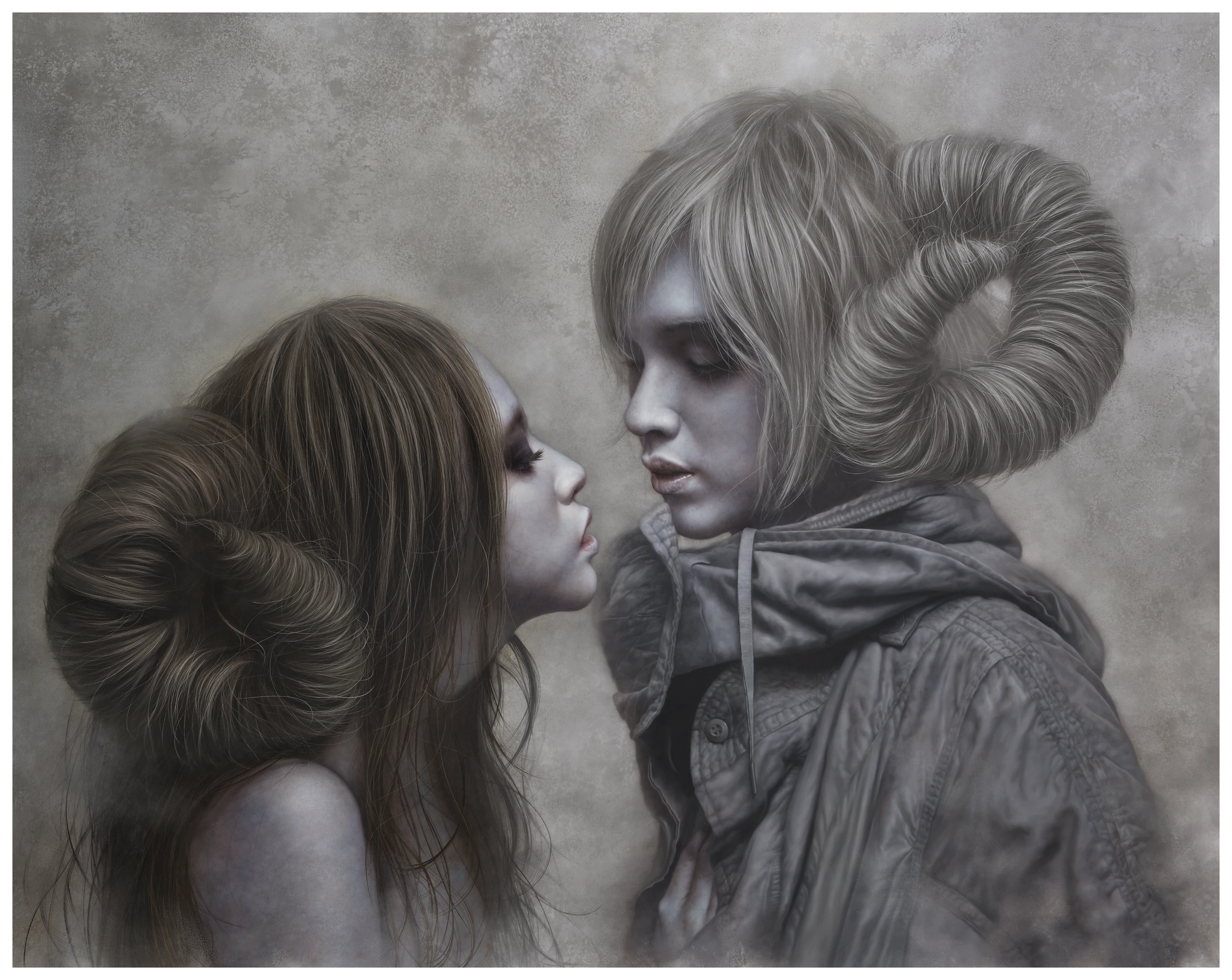 Ashen face The rib taken by the LORD God by Lo Chan Peng, Oil on canvas, 2013, 227 × 182 cm