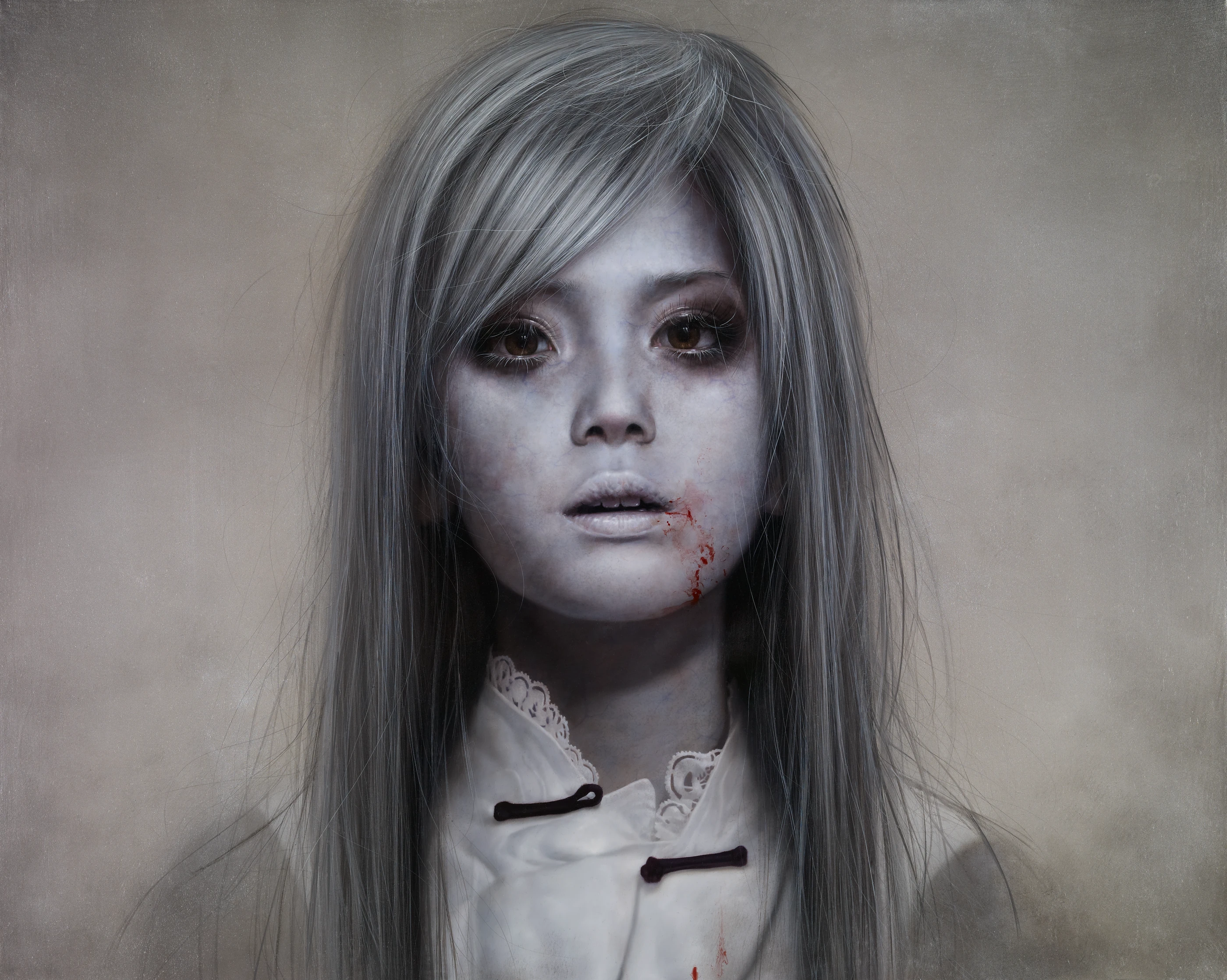 Ashen face 18 Children of Taiwan by Lo Chan Peng, Oil on canvas, 2012, 91 × 72.5 cm