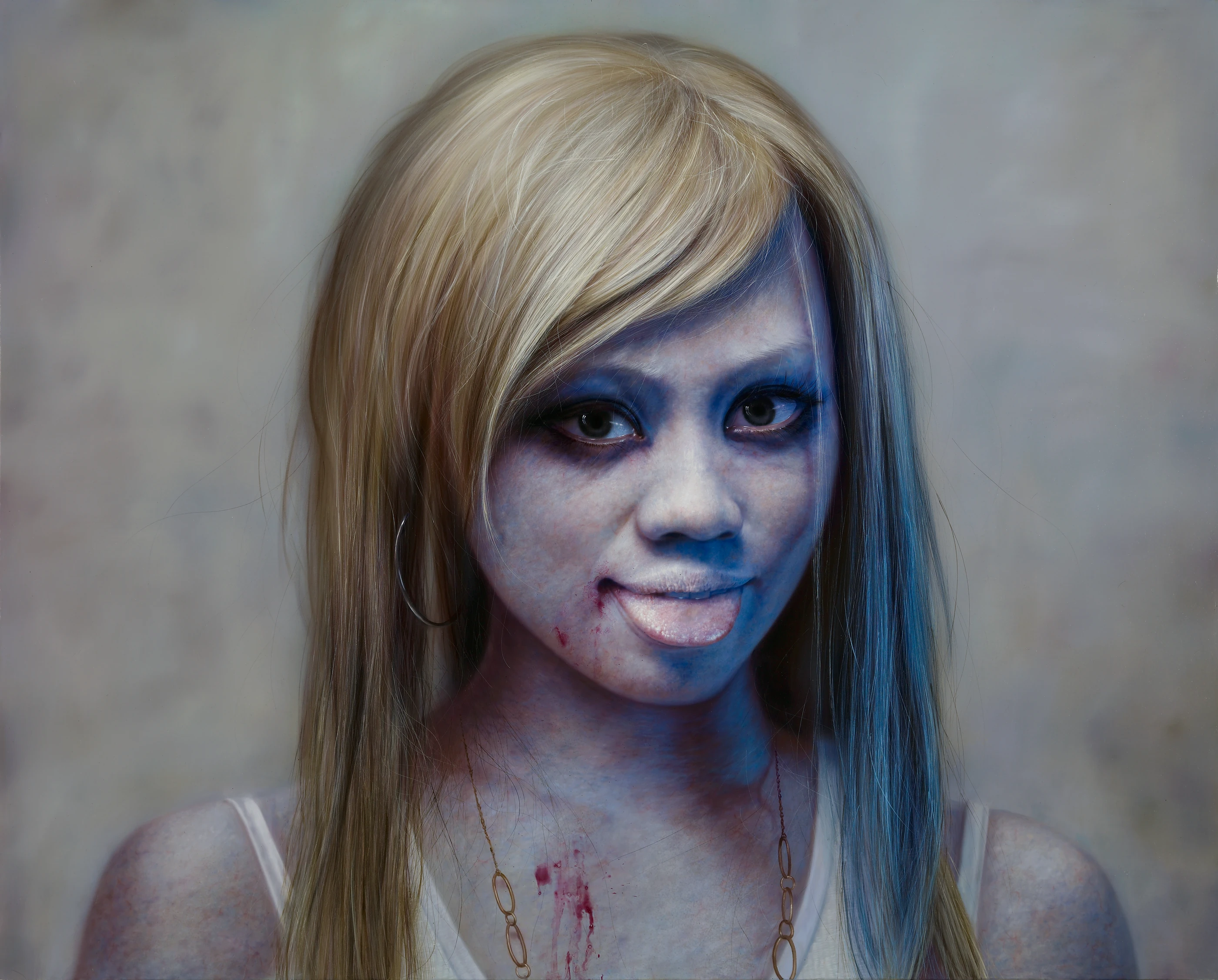 ashen face2 by Lo Chan Peng, Oil on canvas, 2010, 162 × 130 cm