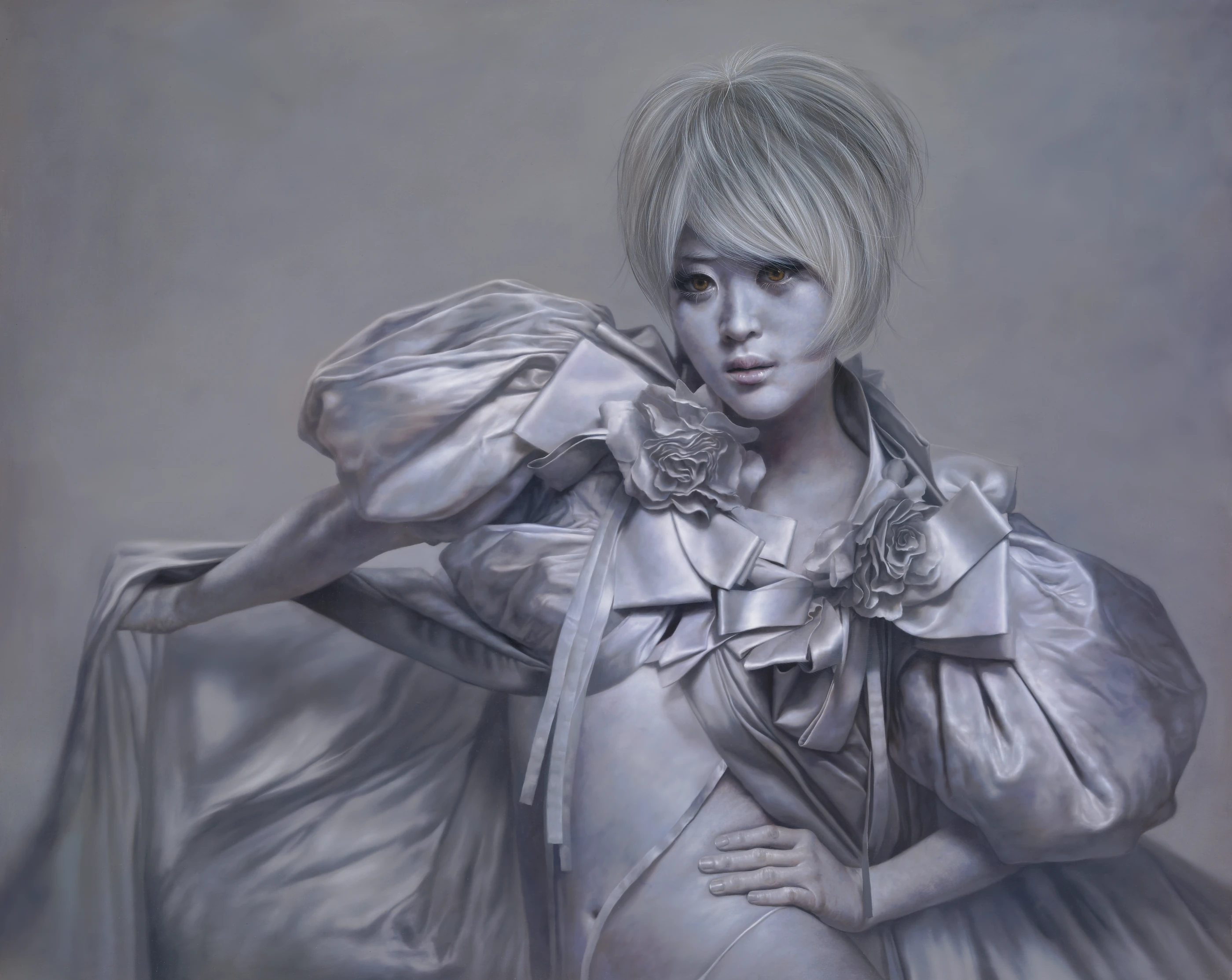 Ashen face 26 by Lo Chan Peng, Oil on canvas, 2012, 162 × 130 cm