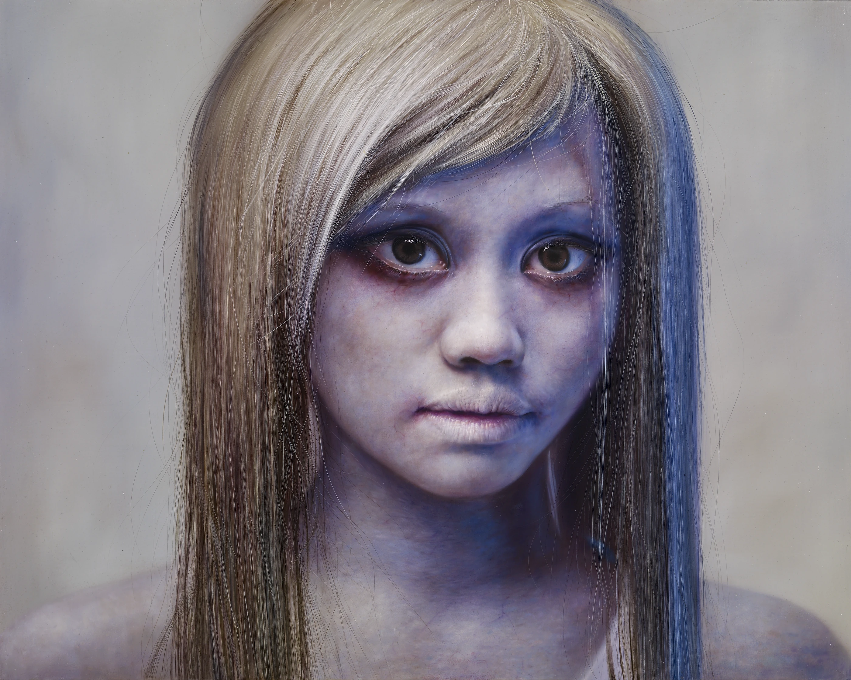 ashen face3 by Lo Chan Peng, Oil on canvas, 2010, 91 × 72.5 cm