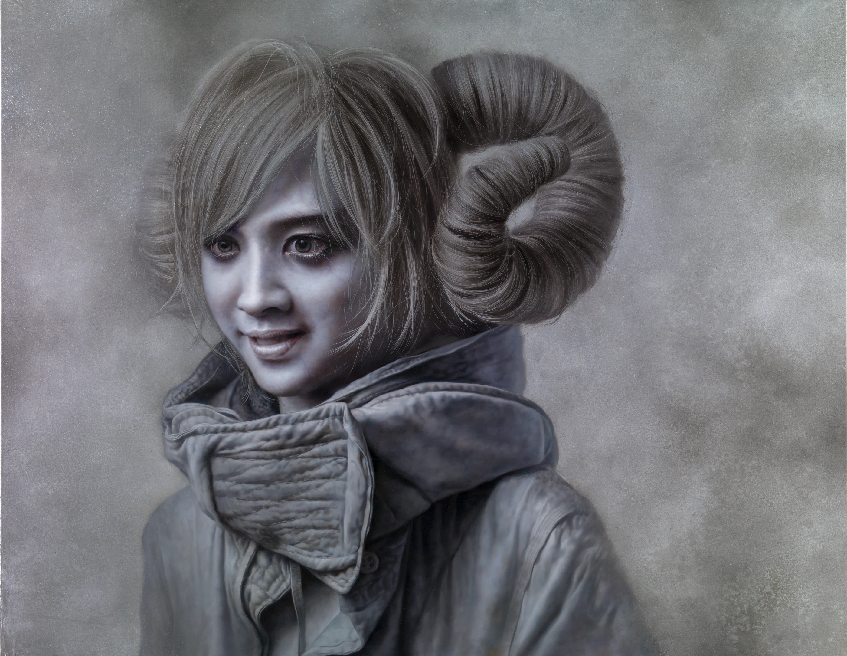Ashen face 31 Silver Horn by Lo Chan Peng, Oil on canvas, 2012, 116 × 91 cm