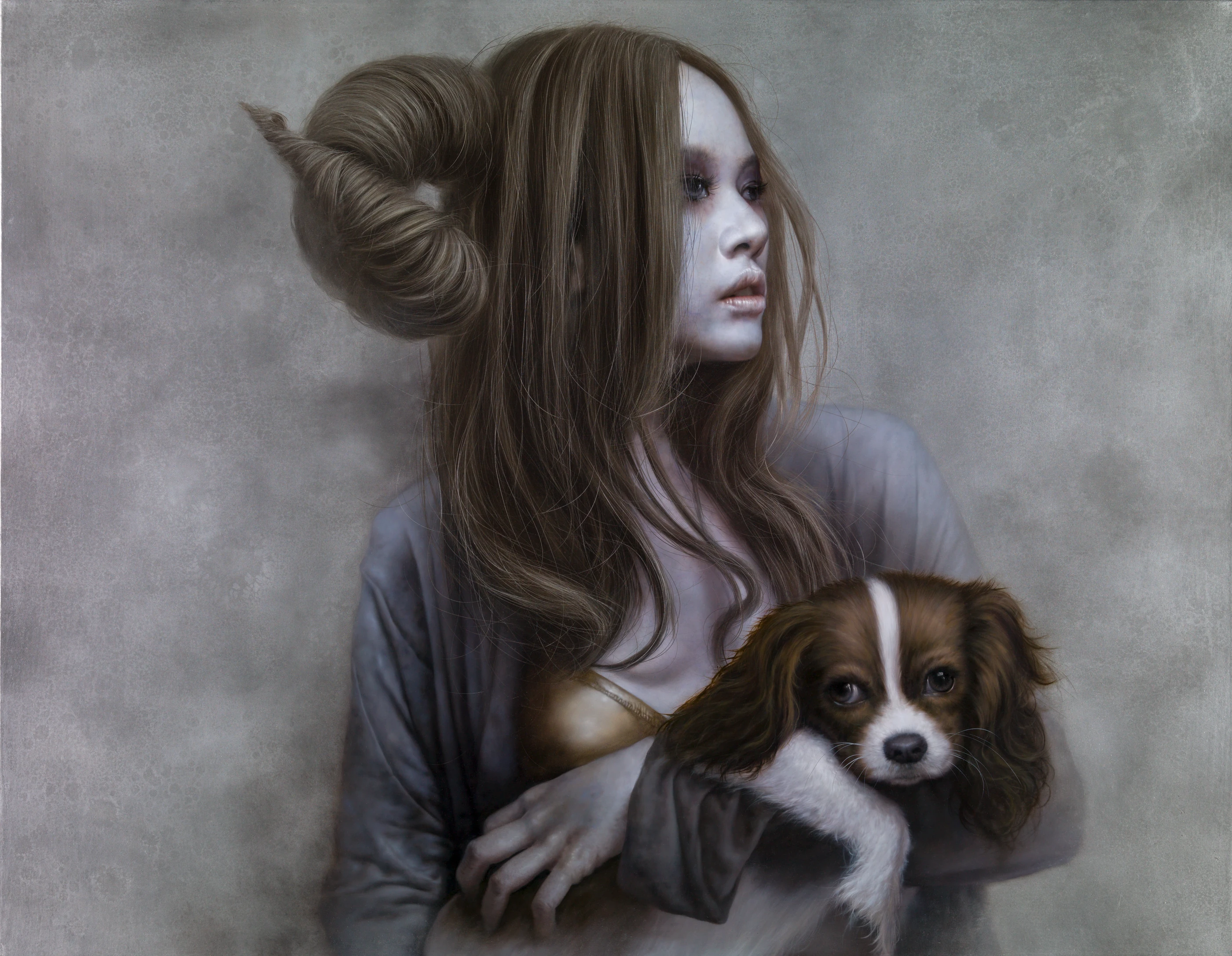 Ashen face 32 Golden Horn by Lo Chan Peng, Oil on canvas, 2012, 116 × 91 cm