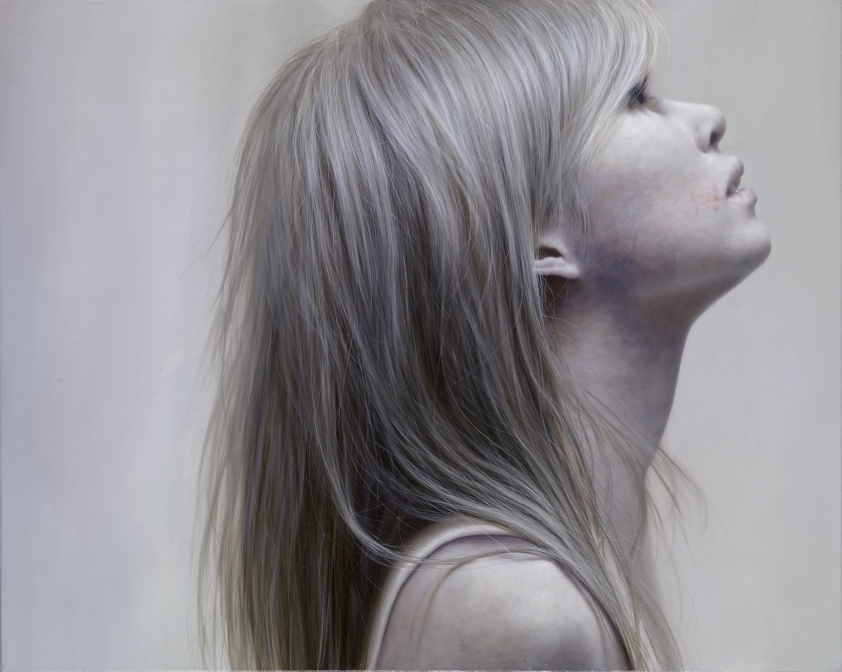 ashen face4 by Lo Chan Peng, Oil on canvas, 2012, 91 × 72.5 cm