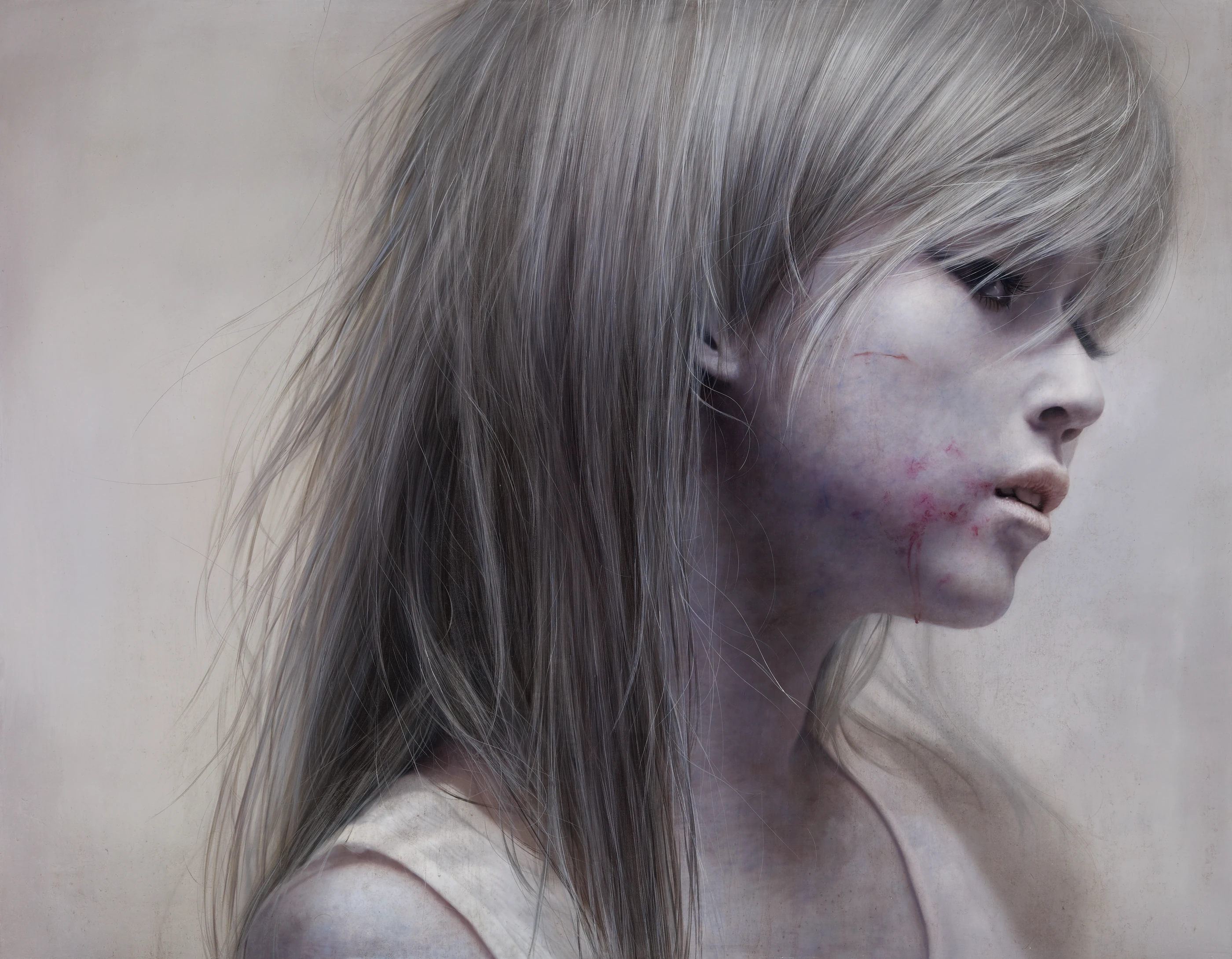 ashen face8 by Lo Chan Peng, Oil on canvas, 2011, 116.5 × 91 cm