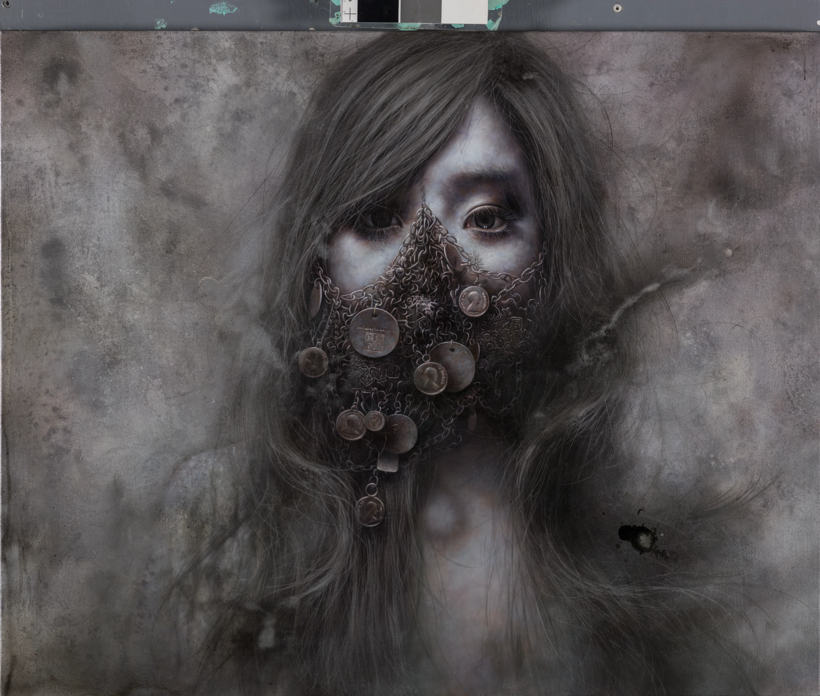 Ashen face Lucifer's Bride 2 by Lo Chan Peng, Oil on canvas, 2016, 65 × 80 cm