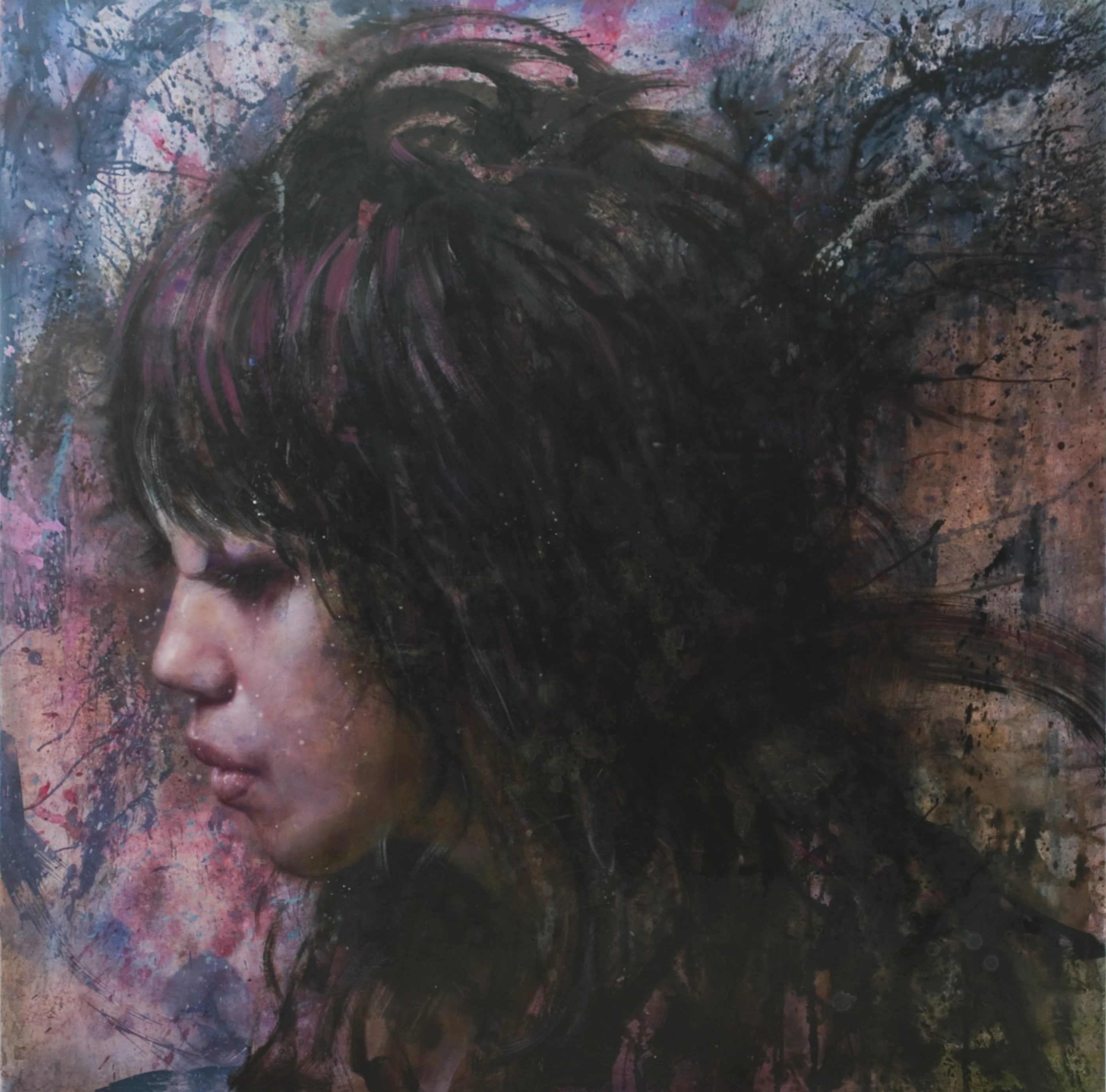 The Beauty Ode3 by Lo Chan Peng, Oil on canvas, 2009, 145 × 145 cm