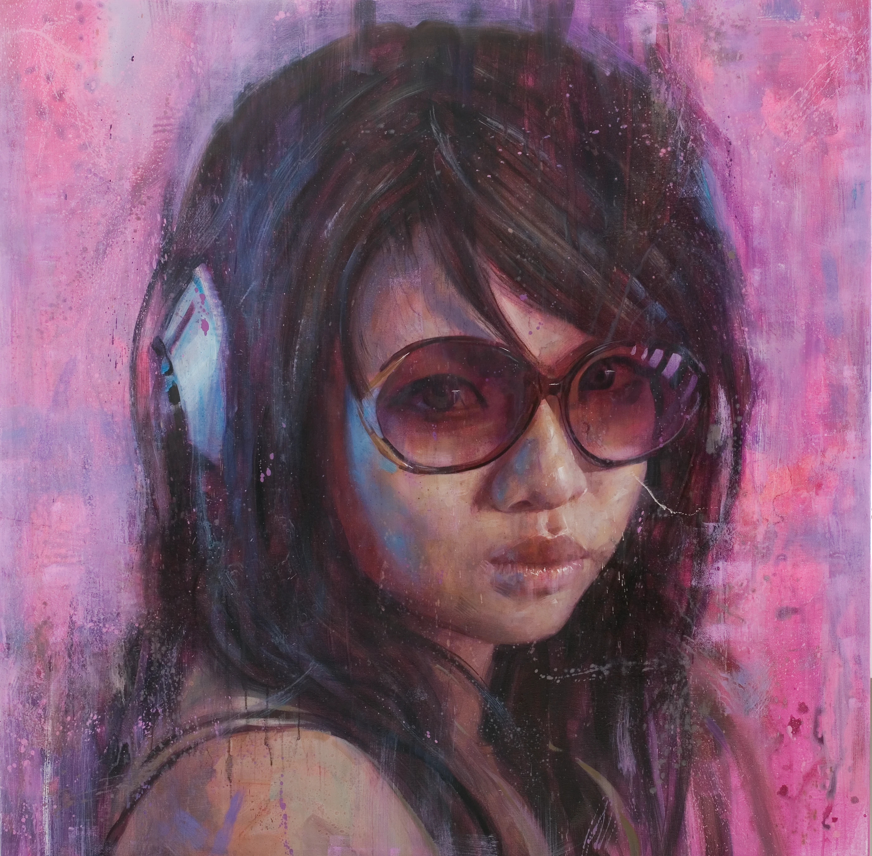 The Beauty Ode5 by Lo Chan Peng, Oil on canvas, 2009, 145 × 145 cm