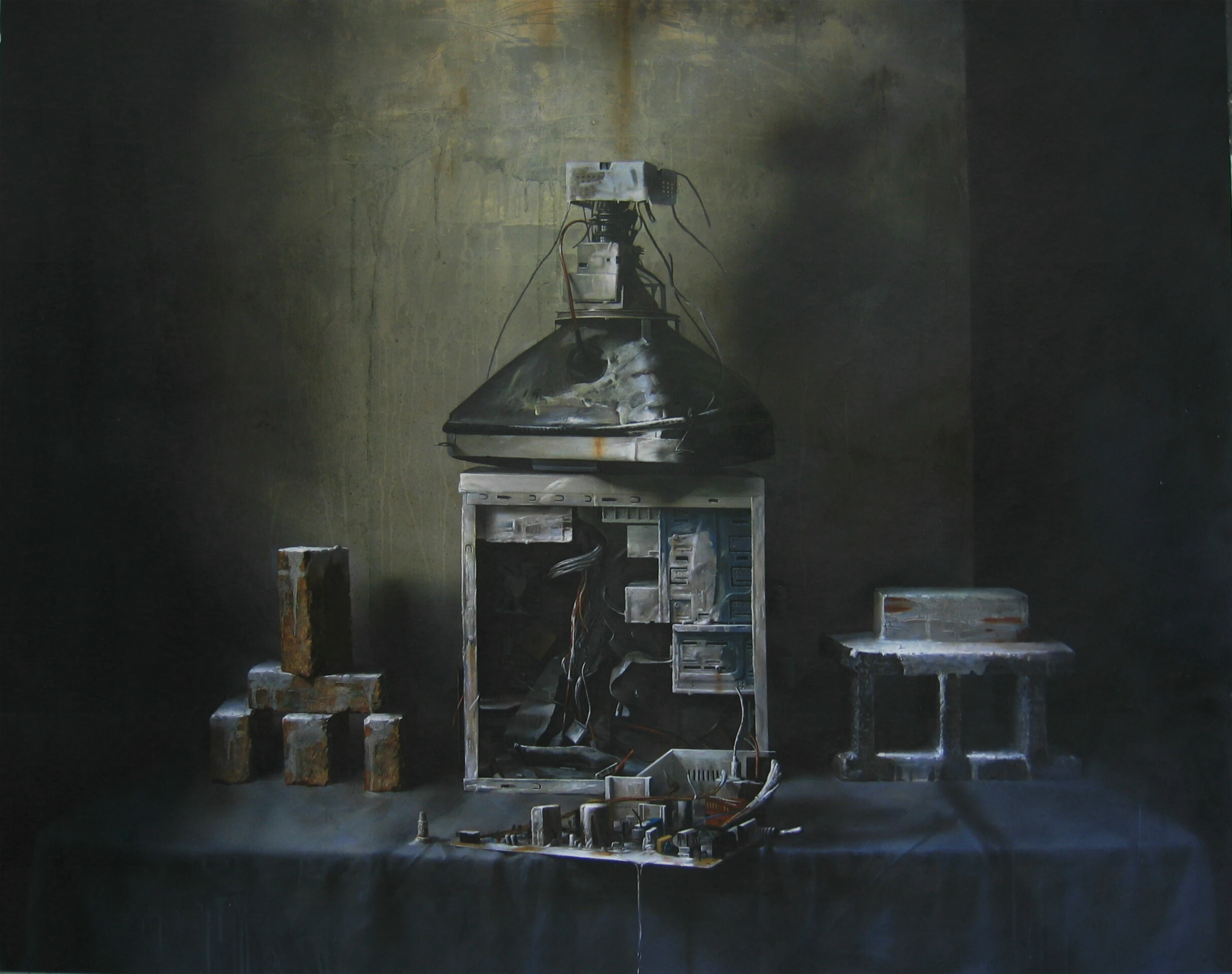 Unfinished Ritual by Lo Chan Peng, Oil on canvas, 162 × 120 cm