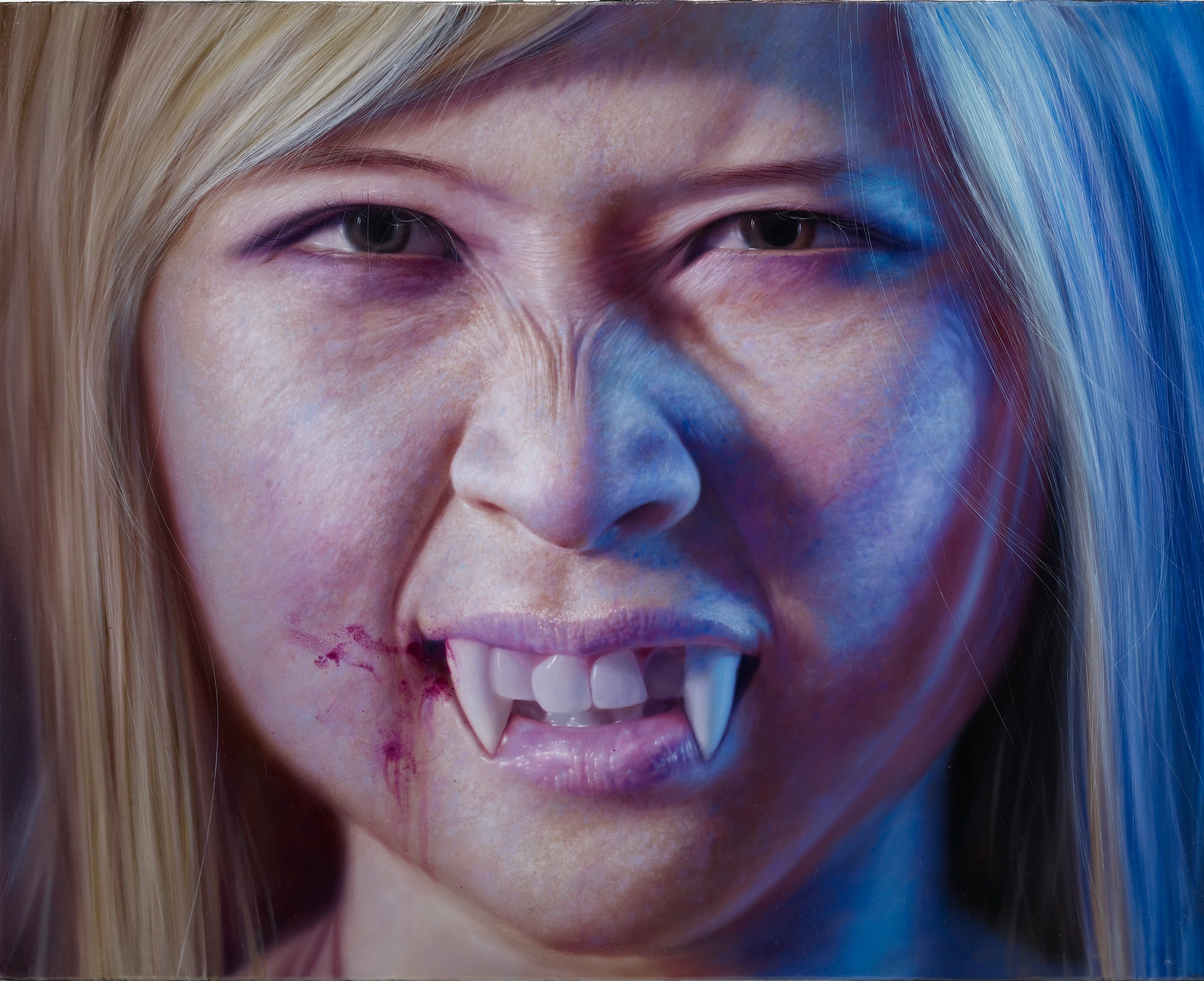 羅展鵬《草莓族百鬼夜行6吸血姬4》,油彩、畫布,2009,91 × 72.5 公分