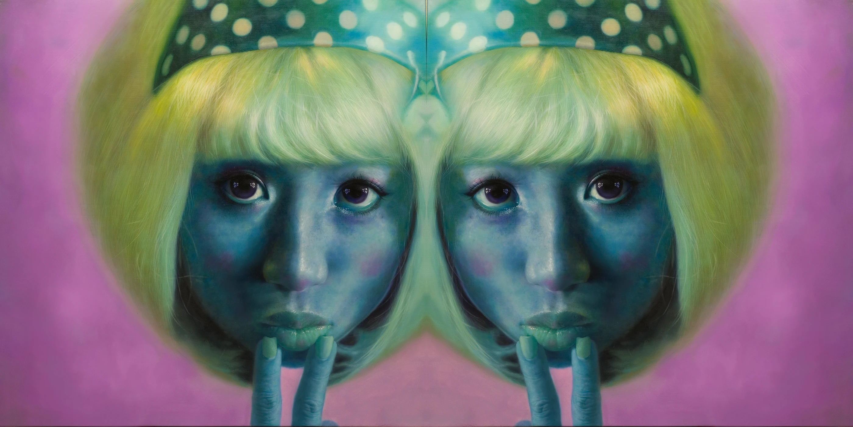 Youth Diary of Strawberry Division2 by Lo Chan Peng, Oil on canvas, 2008, 300 × 150 cm