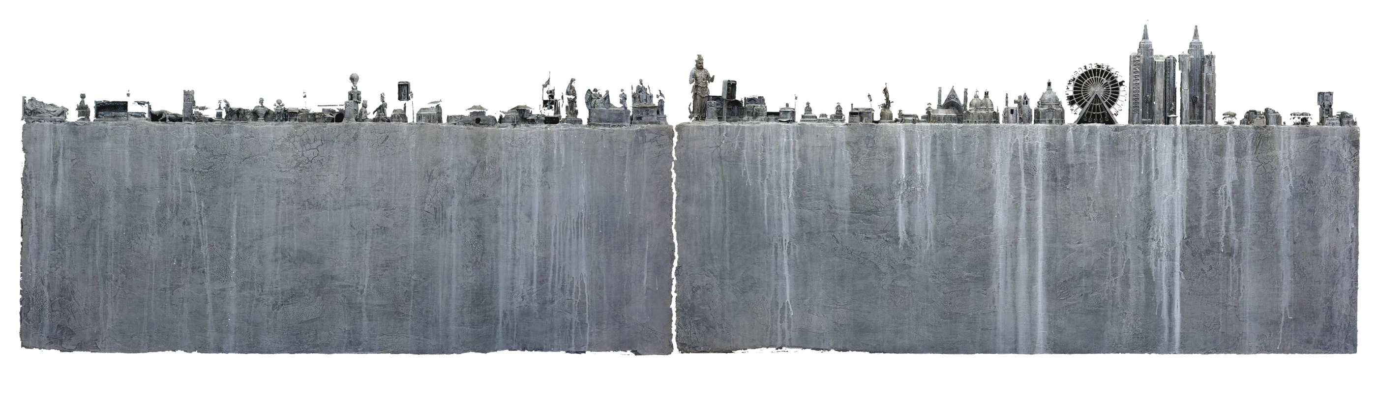 A Brief History of Time by Lo Chan Peng, Mixed media, 2018, 340 × 60 cm
