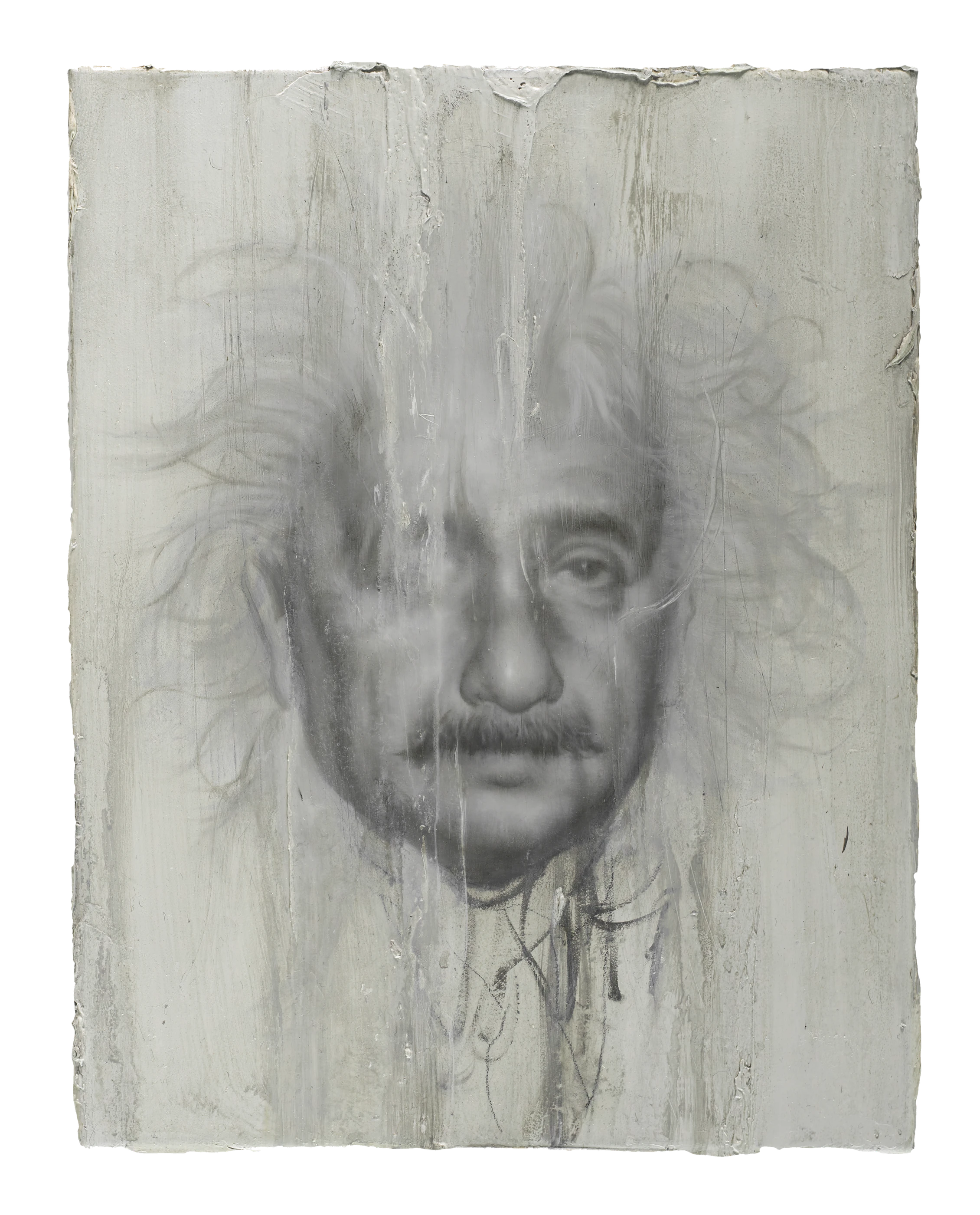 Albert Einstein by Lo Chan Peng, Oil on canvas, 2019, 27 × 35 cm