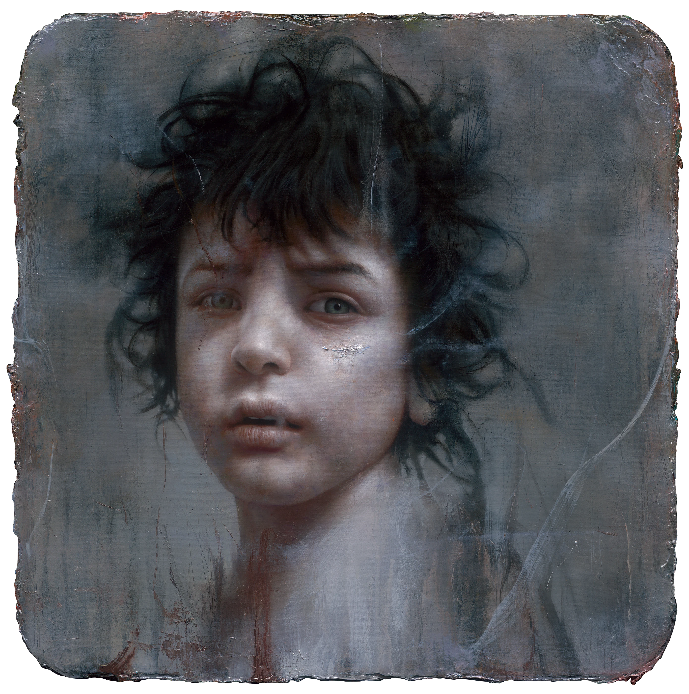 B by Lo Chan Peng, Oil on canvas, 2020, 50 × 50 cm