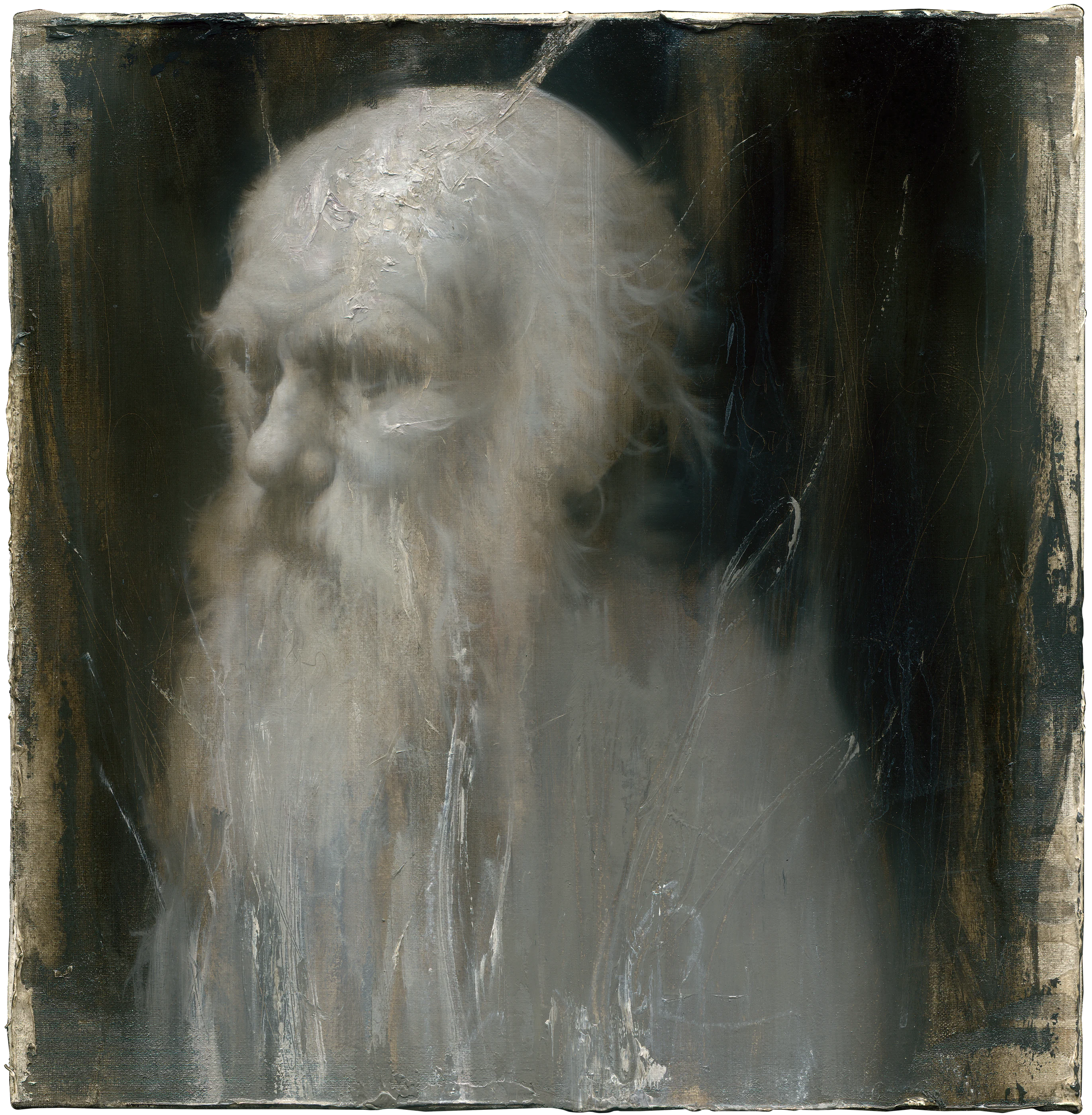 Charles Robert Darw by Lo Chan Peng, Oil on canvas, 2019, 38.5 × 38.5 cm