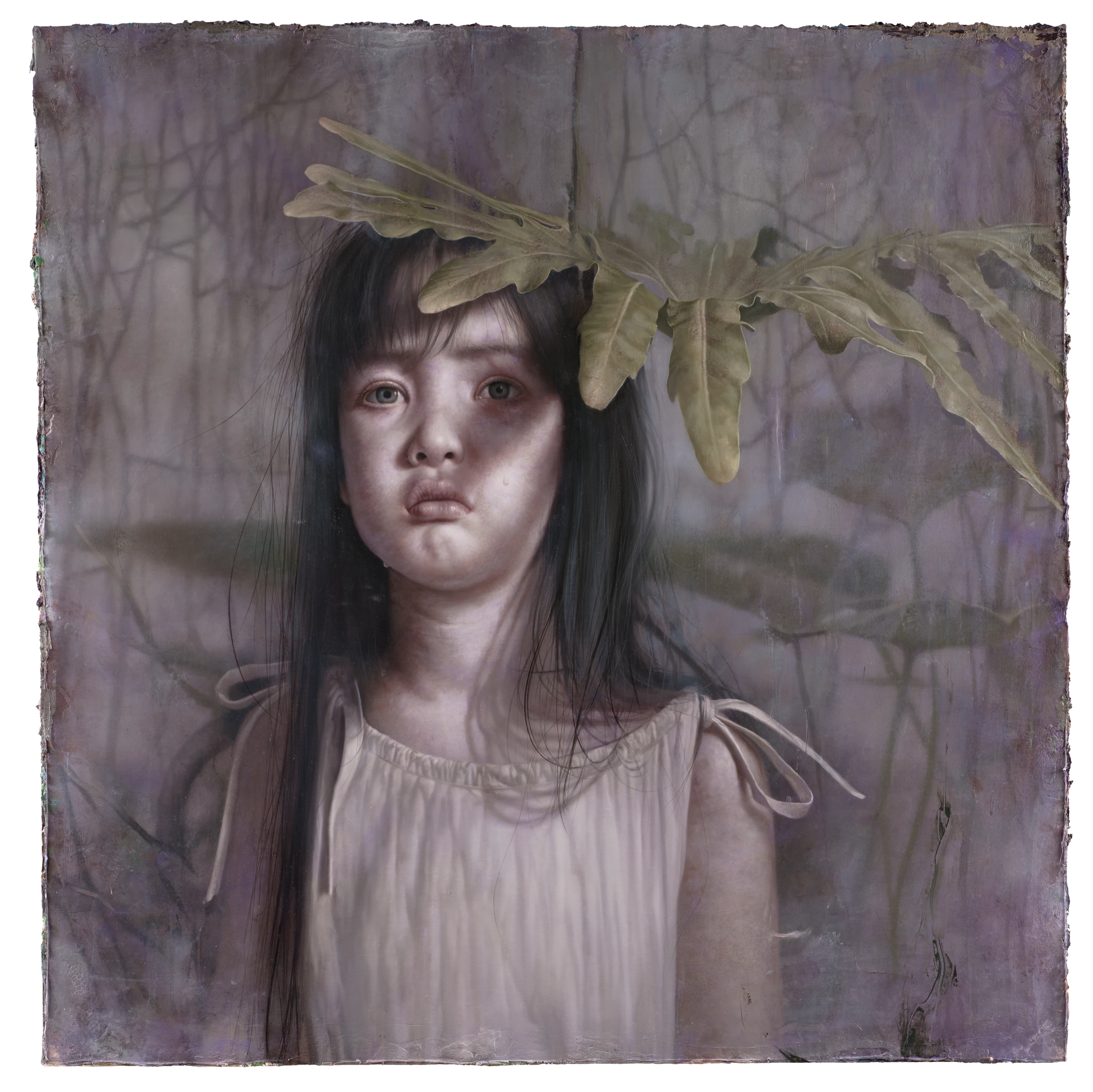 羅展鵬《隱藏著祕密的花園2》,油彩、畫布,2020,98 × 98 公分