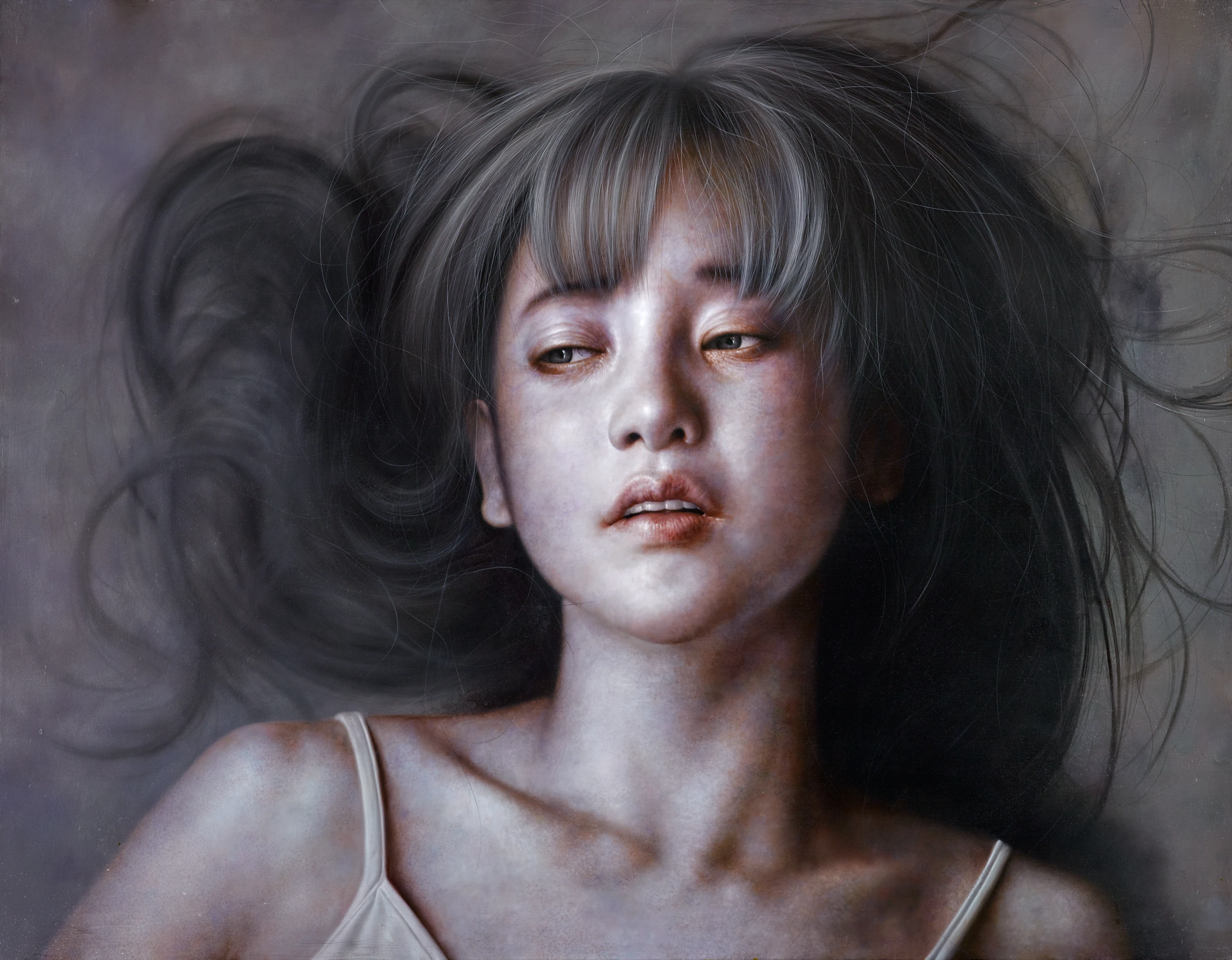 Insomnia by Lo Chan Peng, Oil on canvas, 116 × 91 cm