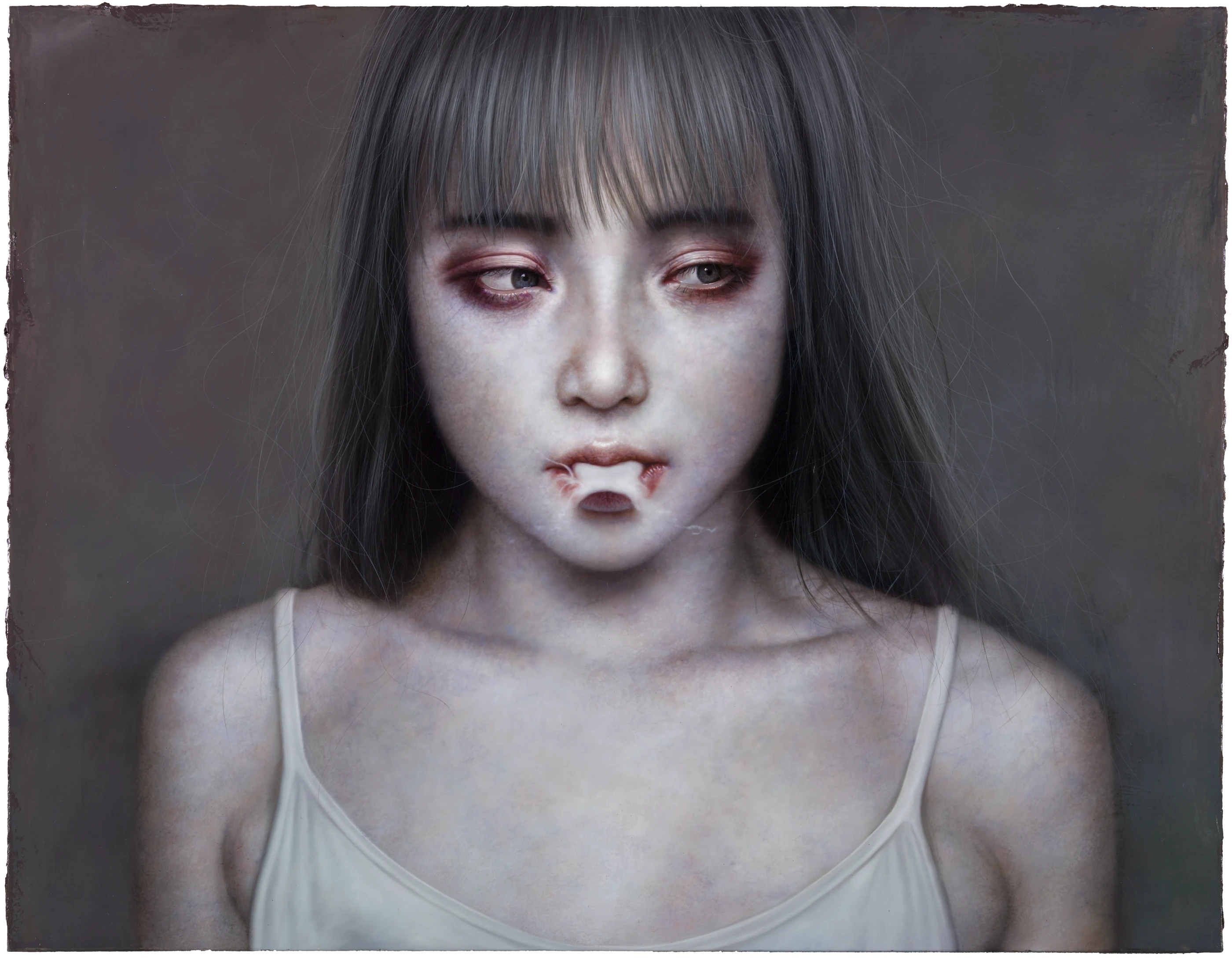 Intelligible Lies and Incomprehensible Truth by Lo Chan Peng, Oil on canvas, 2017, 91 × 116.5 cm