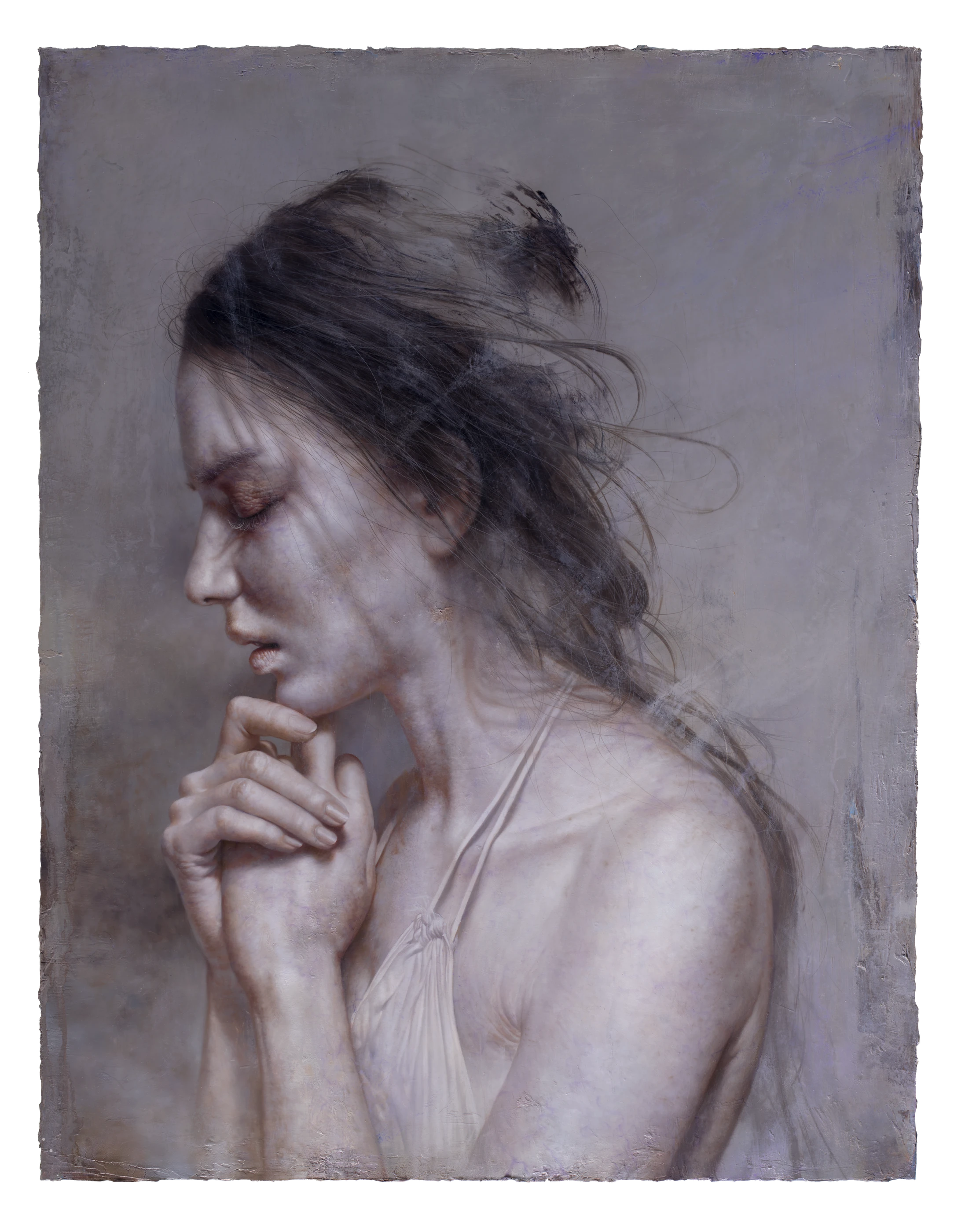 Modlitwa Dziewicy(Polish) by Lo Chan Peng, Oil on canvas, 2019, 116.5 × 91 cm
