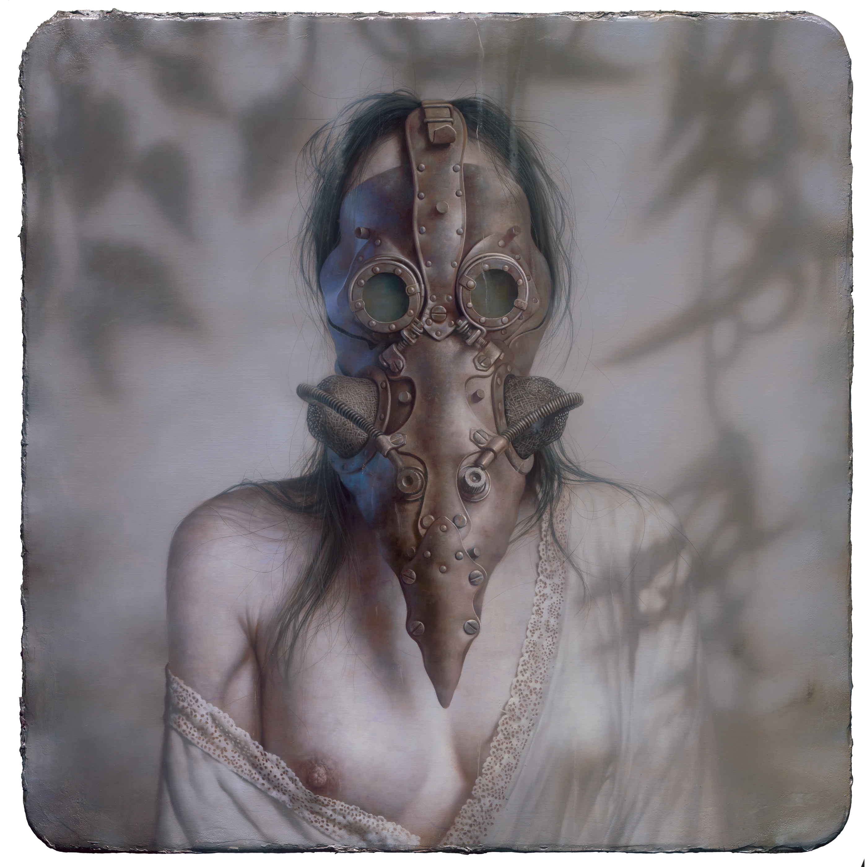 The Plague Doctor by Lo Chan Peng, Oil on canvas, 2021, 100 × 100 cm