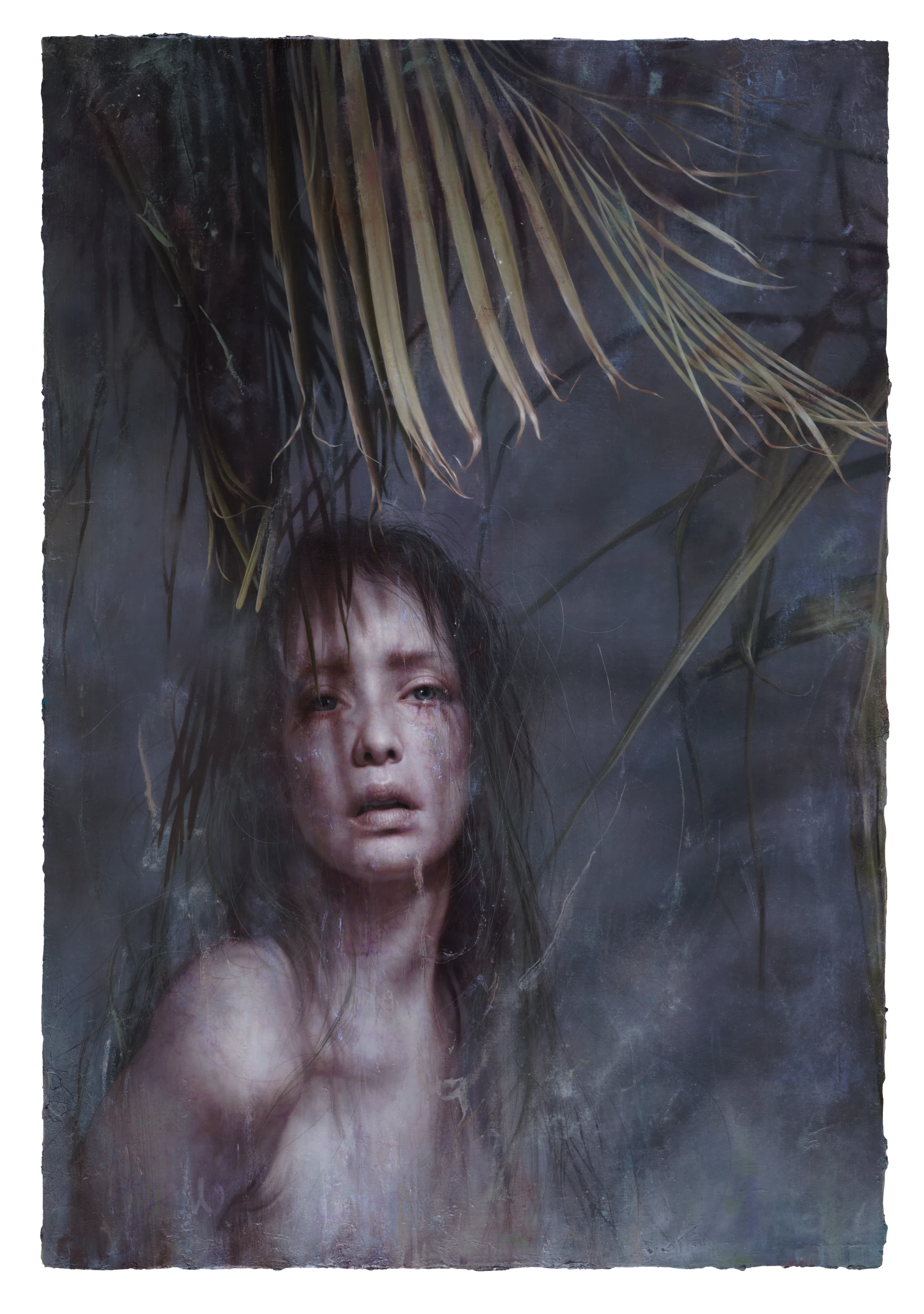 The Priestess Under the Shade by Lo Chan Peng, Oil on canvas, 2019, 80 × 116 cm