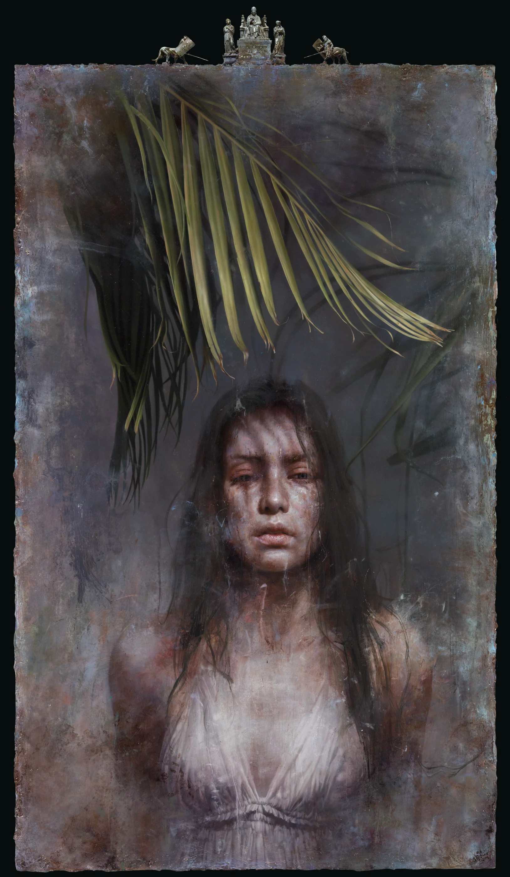 羅展鵬《靜默的觀察者》,油彩、畫布,2018,162 × 97 公分