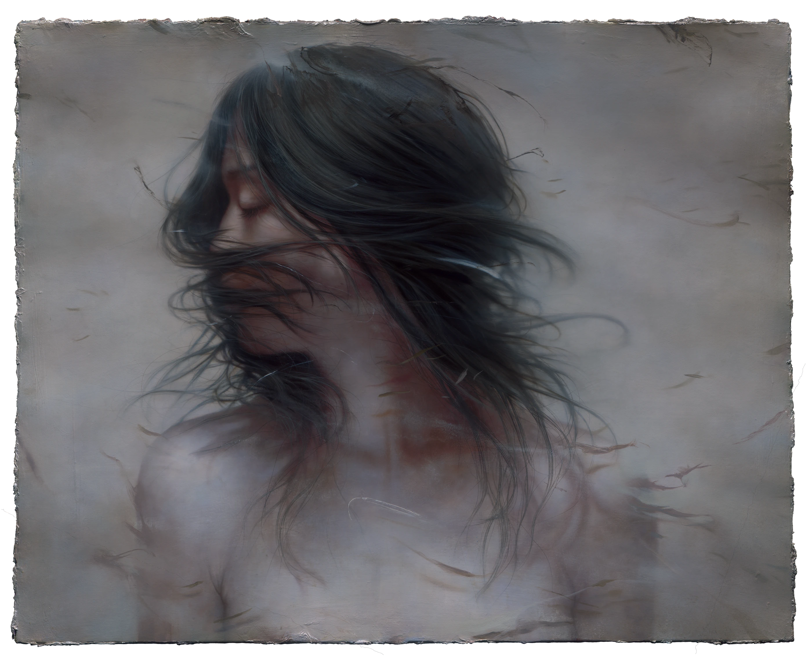 羅展鵬《風中的追尋者》,油彩、畫布,2021,72.5 × 91 公分