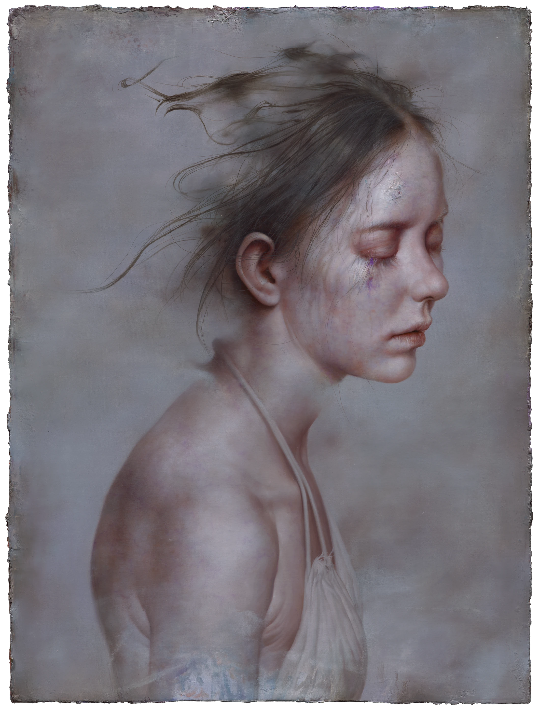 羅展鵬《紫色的眼淚》,油彩、畫布,2022,94 × 70 公分