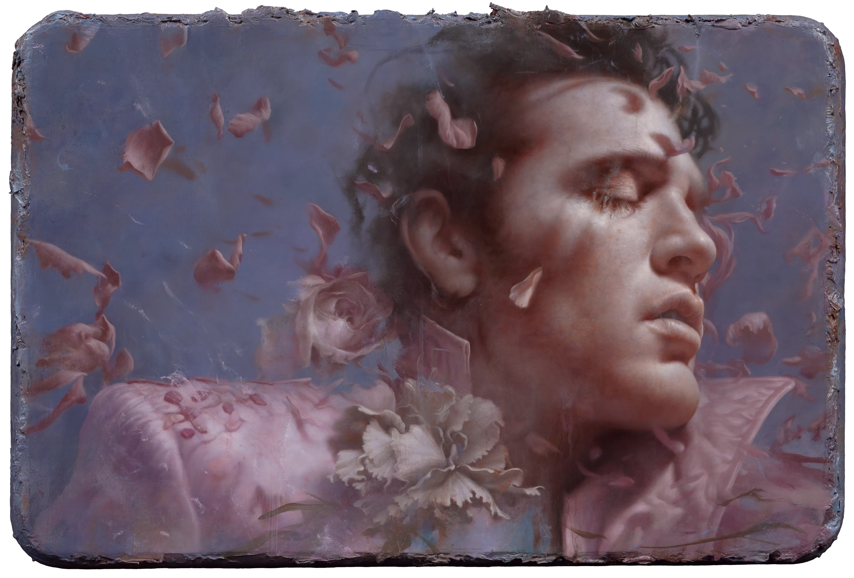 Elvis Aaron Presley by Lo Chan Peng, Oil on canvas, 2023, 50 × 75 cm
