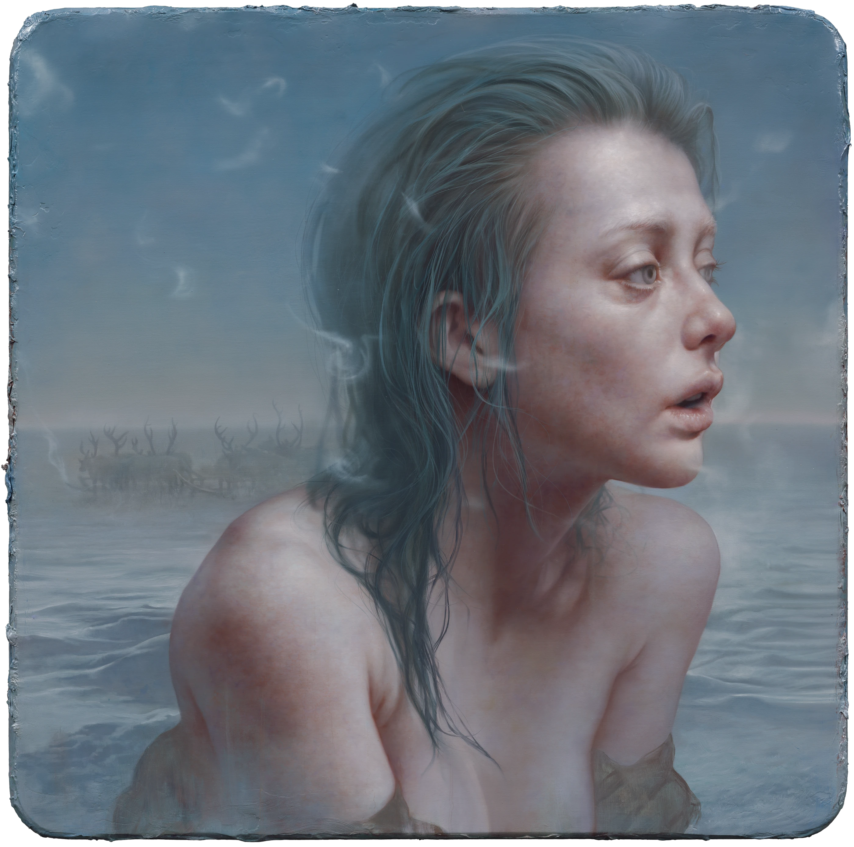 Ellen Sheidl by Lo Chan Peng, Oil on canvas, 2024, 80 × 80 cm