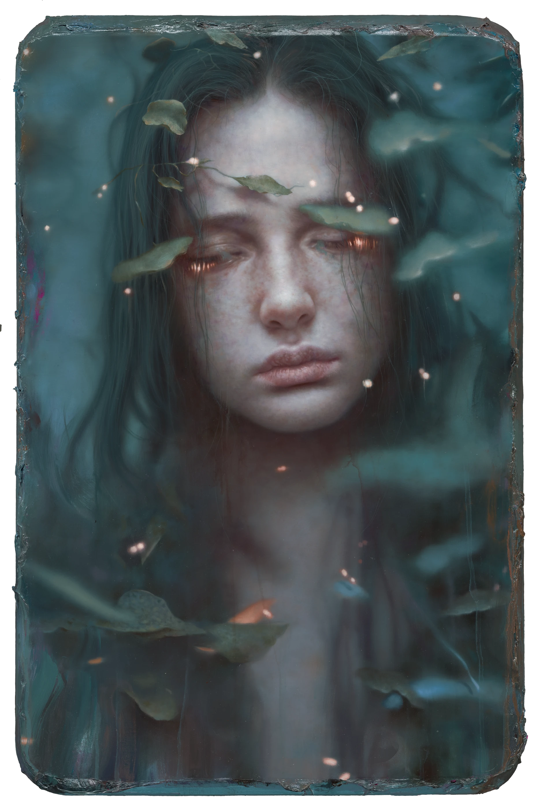 Firefly Hotaru by Lo Chan Peng, Oil on canvas, 2025, 50 × 74 cm